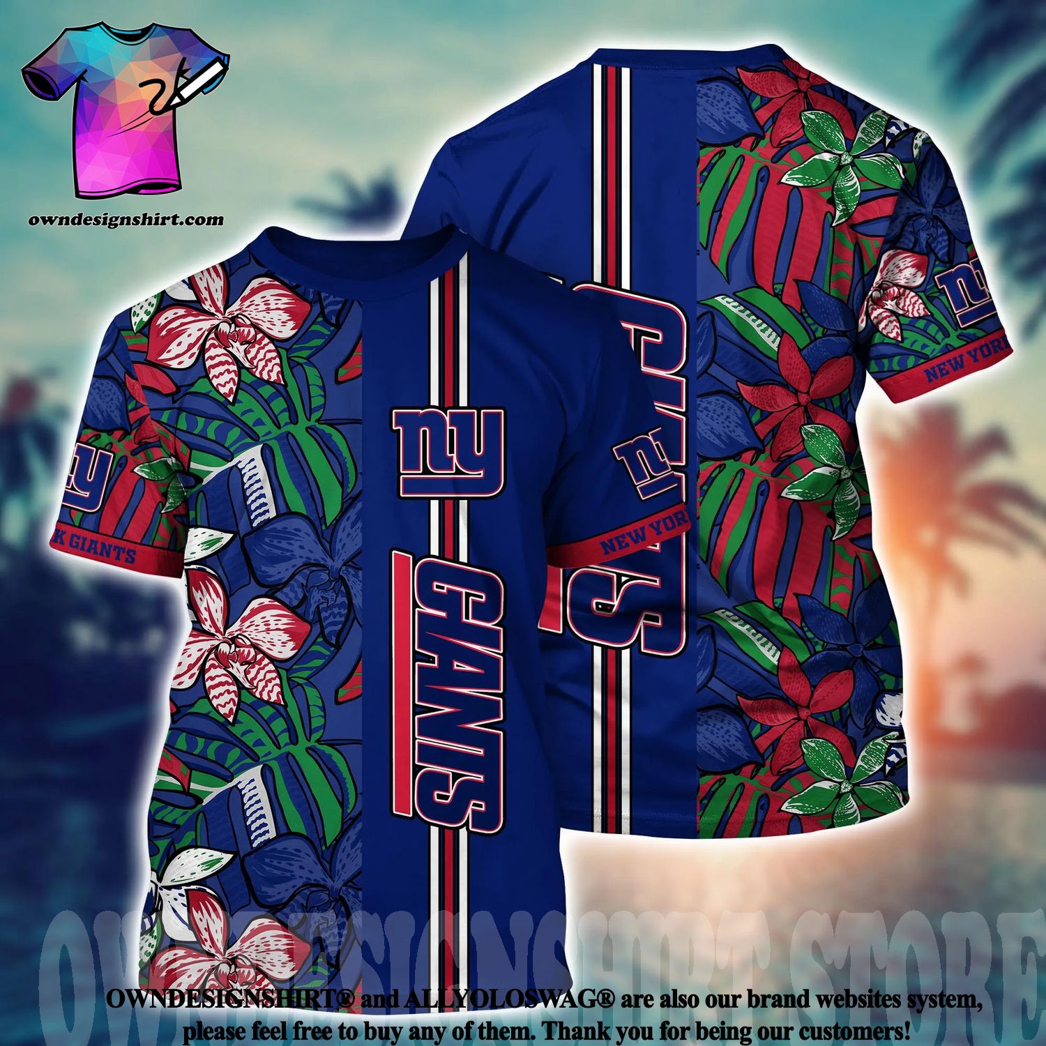 New York Giants NFL And Tropical Pattern Combo Hawaiian Shirt And Short  Pants