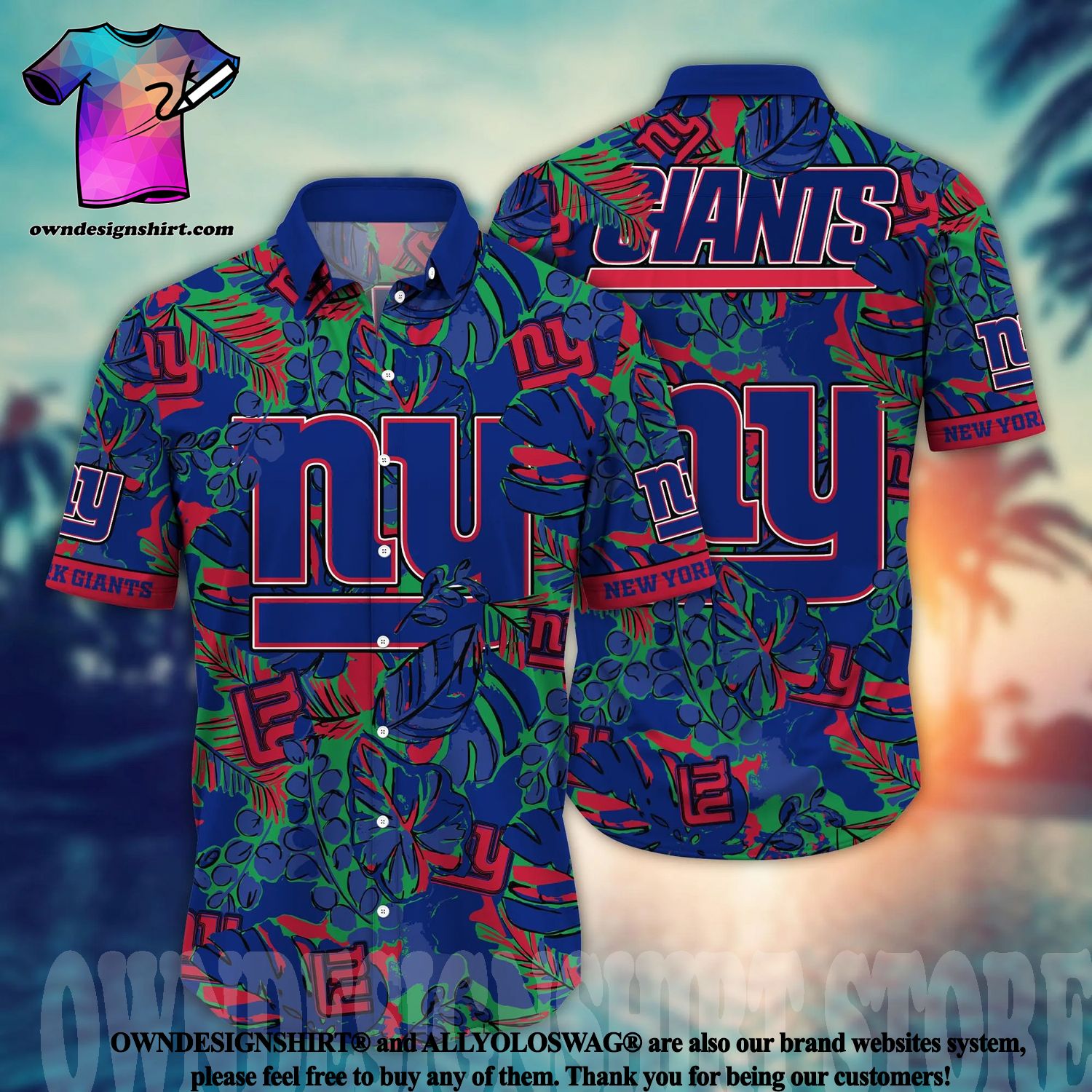 NEW York Giants NFL Hawaiian 3D Shirt