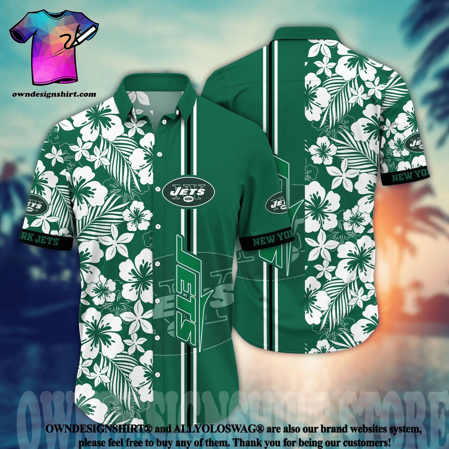 New York Jets NFL Aloha Tropical Hawaiian Shirt