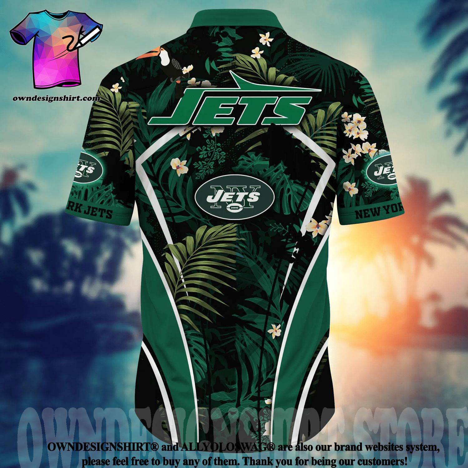 New York Jets Summer Floral Hawaiian Shorts Gift For Fans