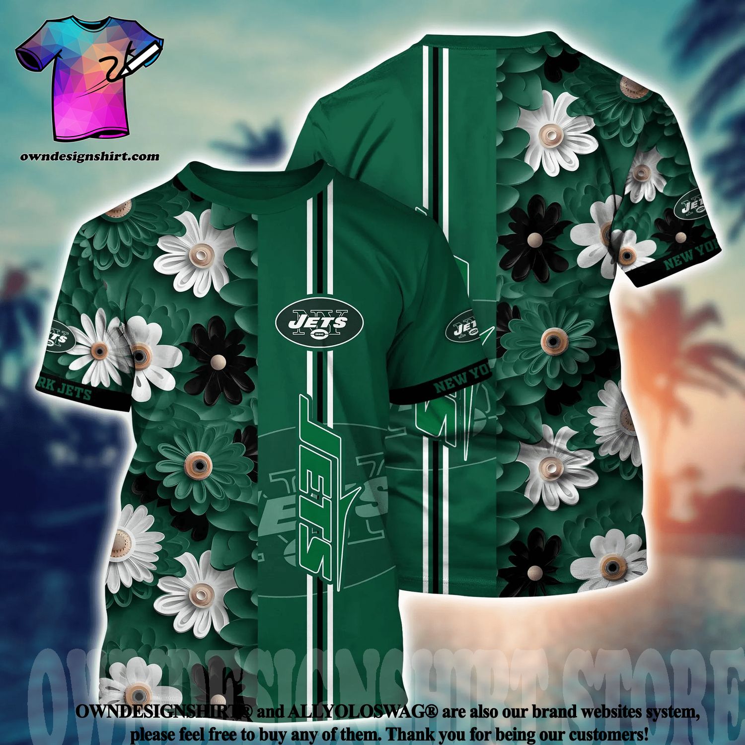 New York Jets Tropical Hibiscus Pattern Trending Summer Gift Hawaiian Shirt