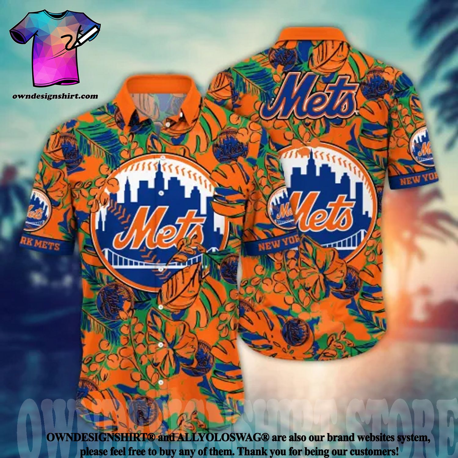 New York Mets MLB Flower Pattern Summer 3D Hawaiian Shirt Personalized