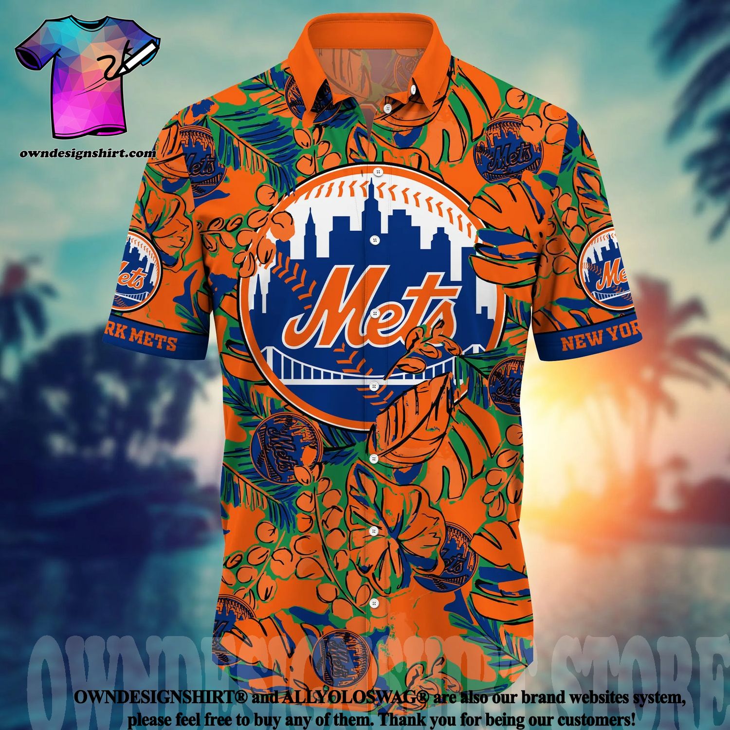 The best selling] New York Mets MLB Flower All Over Print Unisex Hawaiian  Shirt