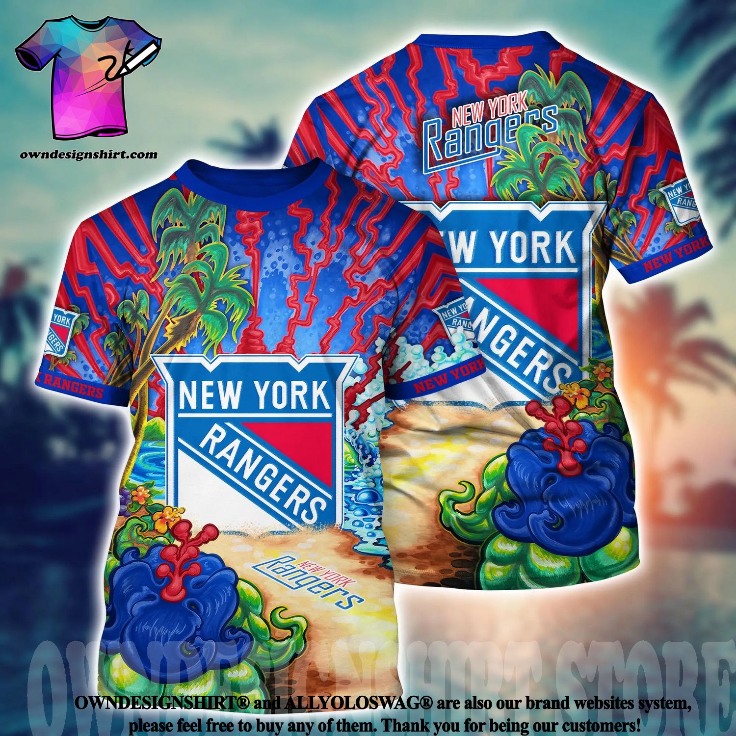 Personalized New York Mets Baseball All Overprint 3D Hawaiian