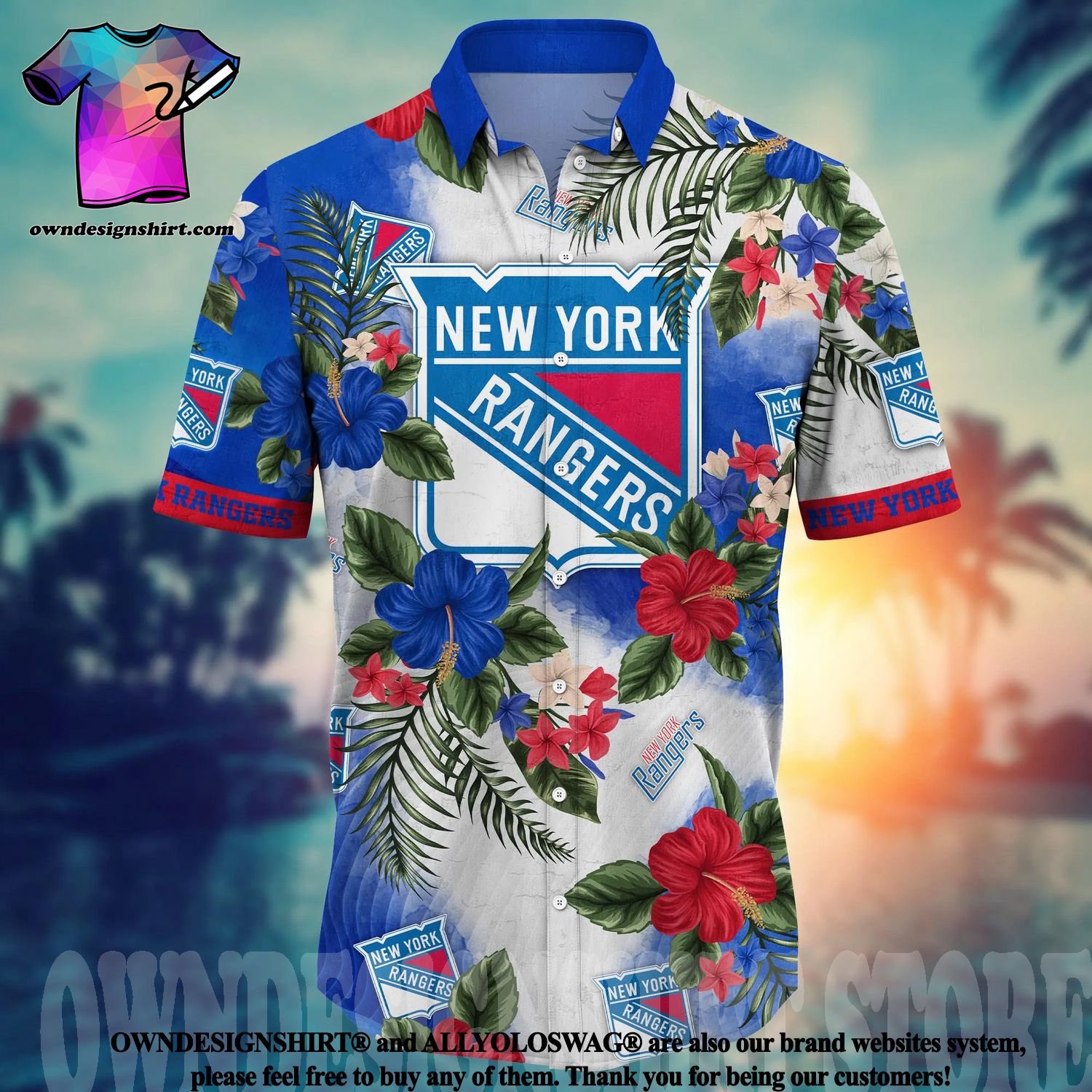 The best selling] New York Rangers NHL Flower Unisex Full Printing