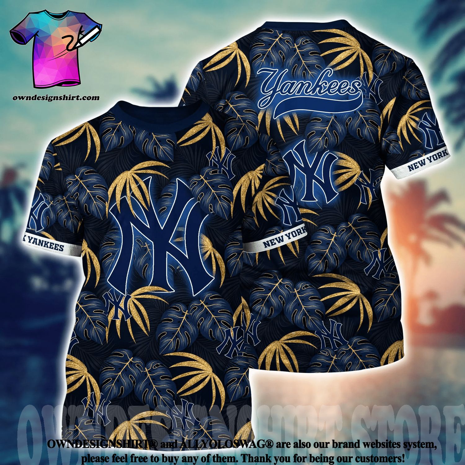Personalized New York Yankees Baseball Team Full Printing Hawaiian Shirt,  Yankees Hawaiian Shirt