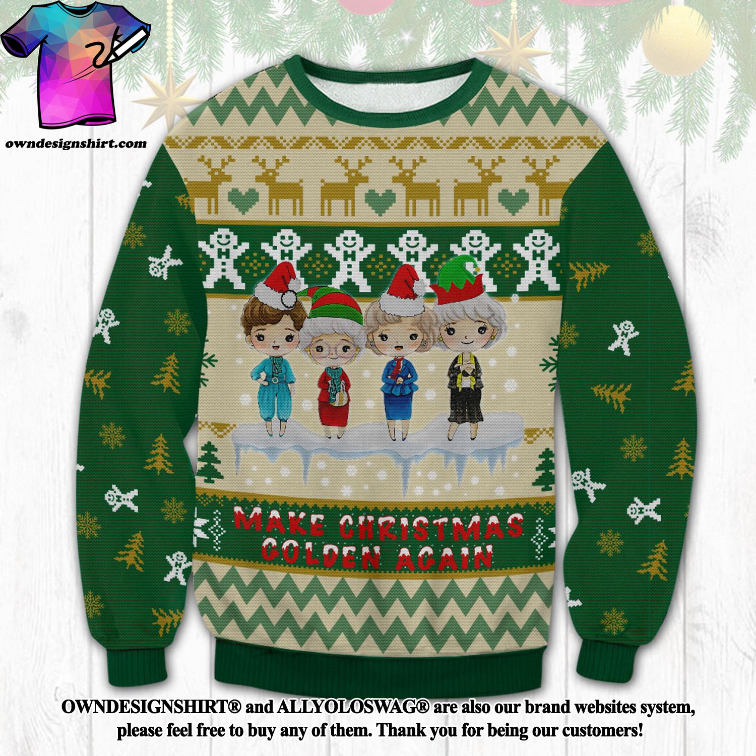 The best selling Golden Girls 3D Printed Ugly Christmas Sweater