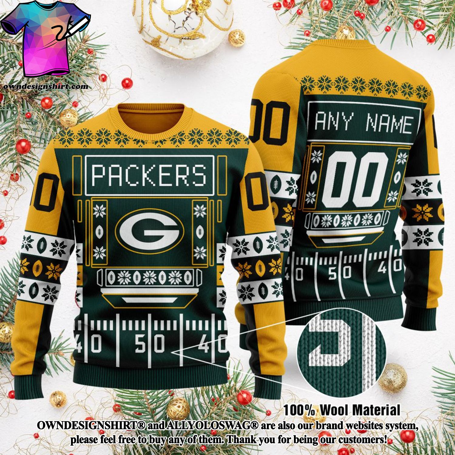 Best Green Bay Packers NFL Super Bowl Full Print Ugly Christmas Sweater