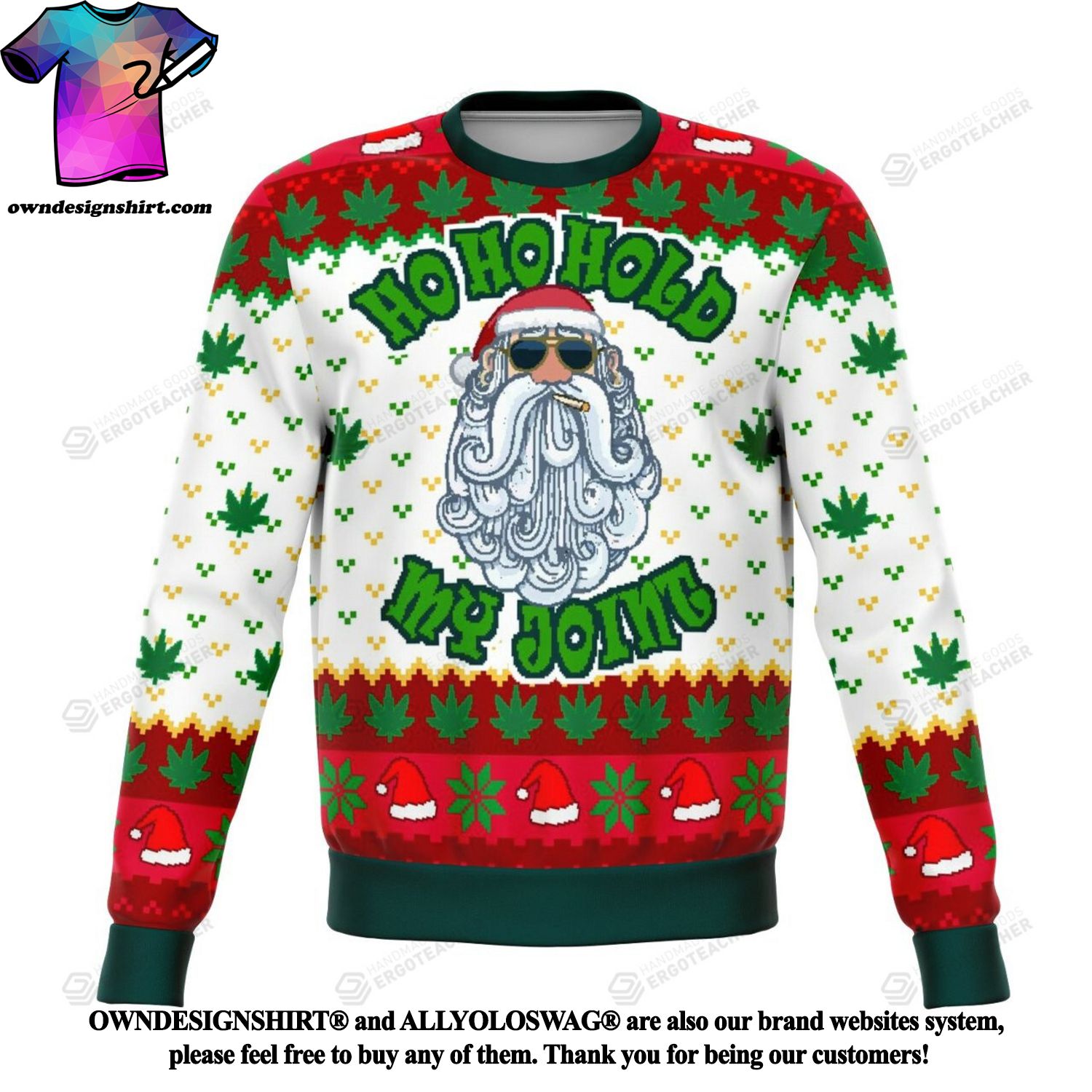 Personalized Carolina Panthers Symbol Wearing Santa Claus Hat Ho Ho Ho Ugly  Sweater - T-shirts Low Price