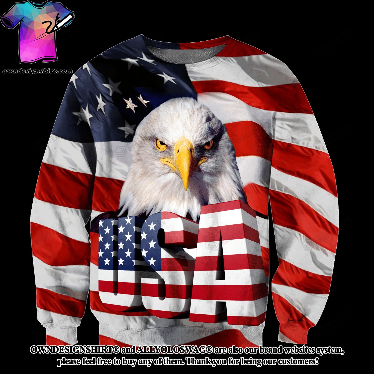 : American Bald Eagle Merry Christmas Ugly Xmas Design