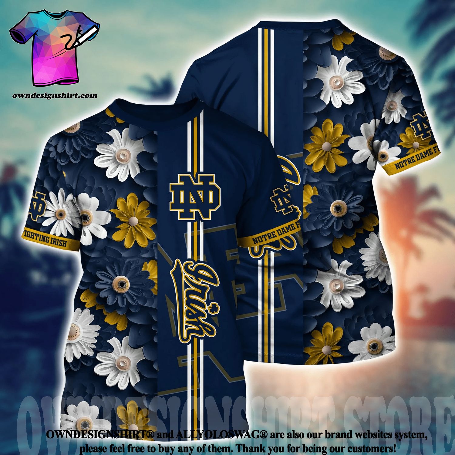 Fighting Irish Notre Dame Hawaiian Shirt Football Notre Dame Shirt