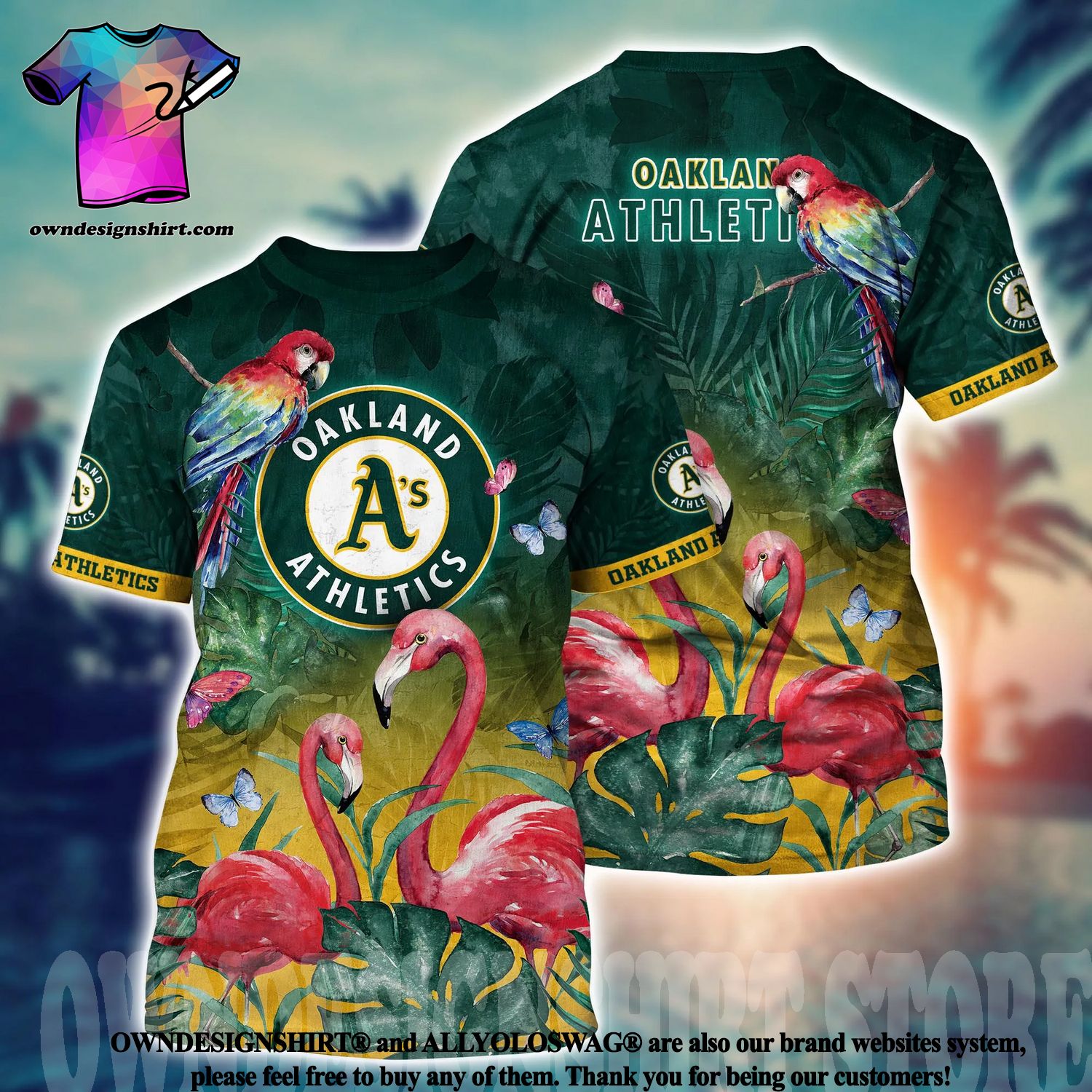 Custom Oakland Athletics Baseball All Overprint 3D Hawaiian Shirt