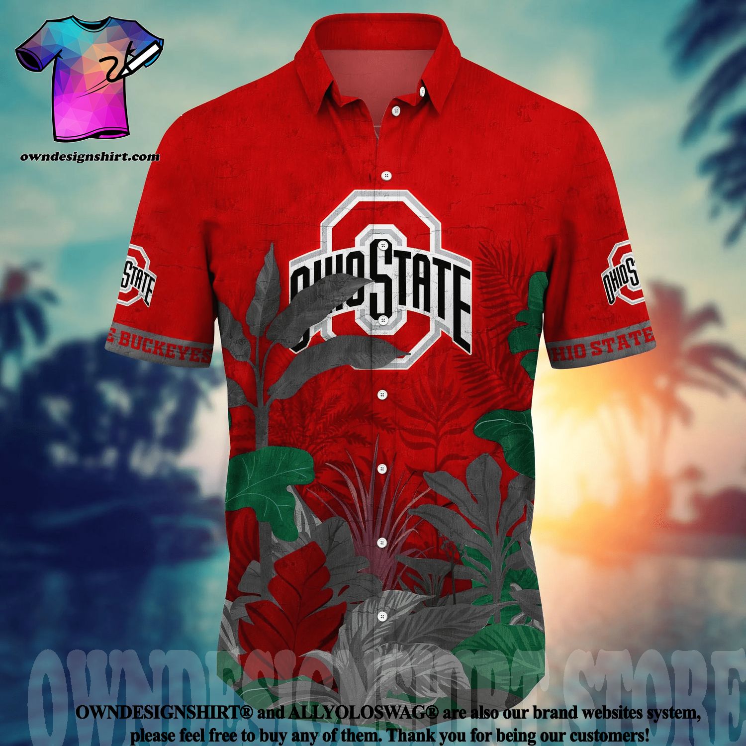 Ohio State Buckeyes NCAA Flower Cheap Hawaiian Shirt 3D Shirt