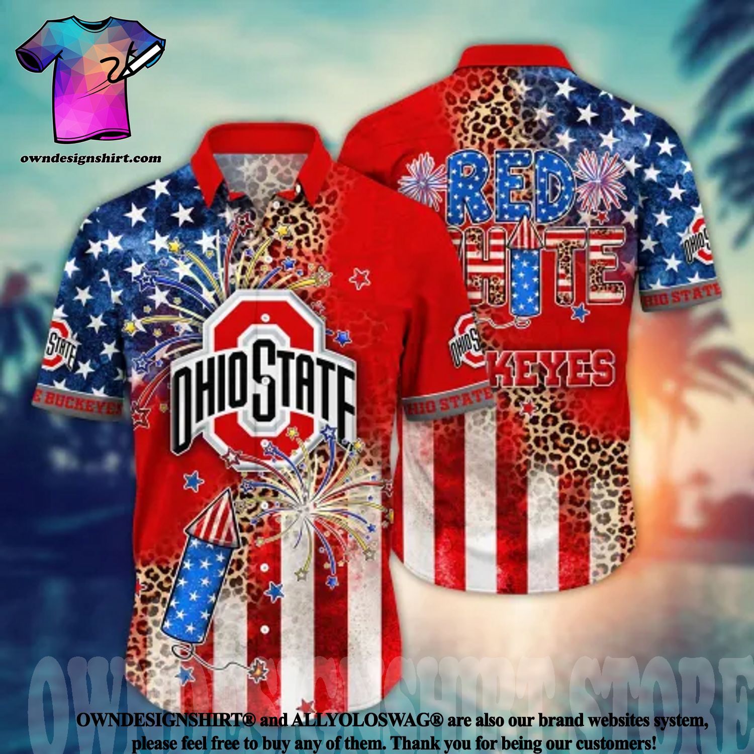 Ohio State Buckeyes NCAA Flower Cheap Hawaiian Shirt 3D Shirt