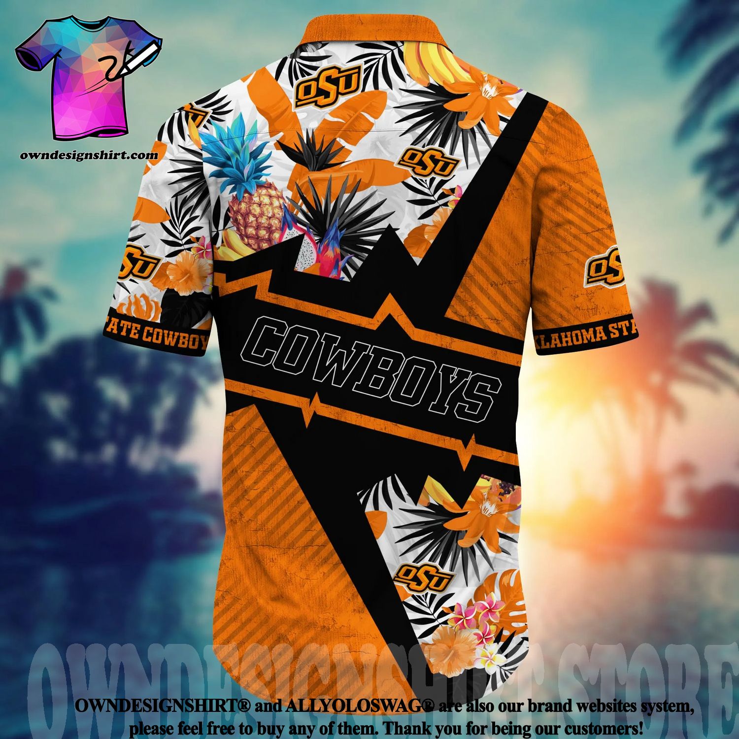 NCAA Oklahoma State Cowboys Flower Cheap Hawaiian Shirt 3D Shirt, Unique  Oklahoma State Cowboys Football Gifts - T-shirts Low Price