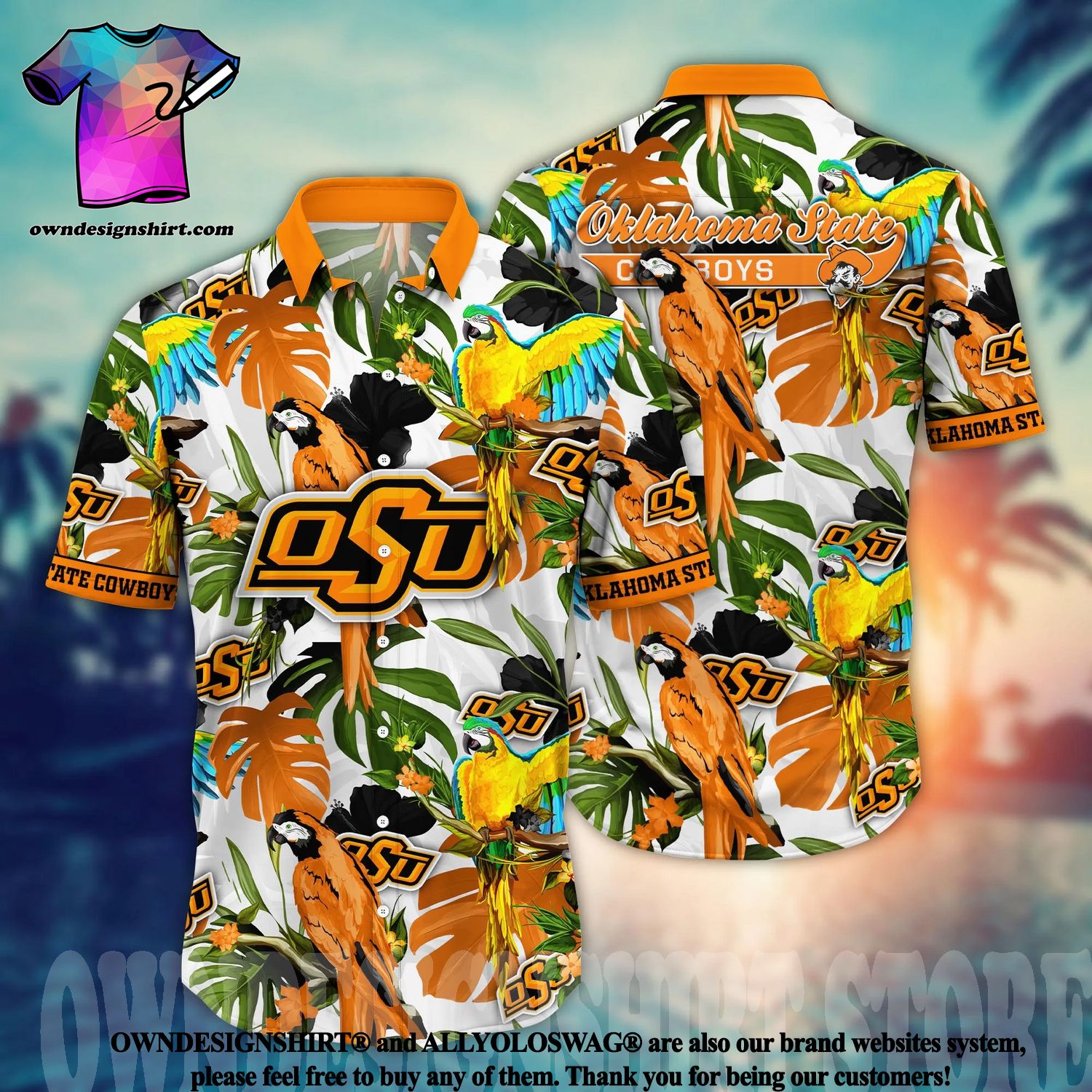 NCAA Oklahoma State Cowboys Flower Custom Hawaiian Shirt 3D Shirt,  Personalized Oklahoma State Cowboys Gifts - T-shirts Low Price