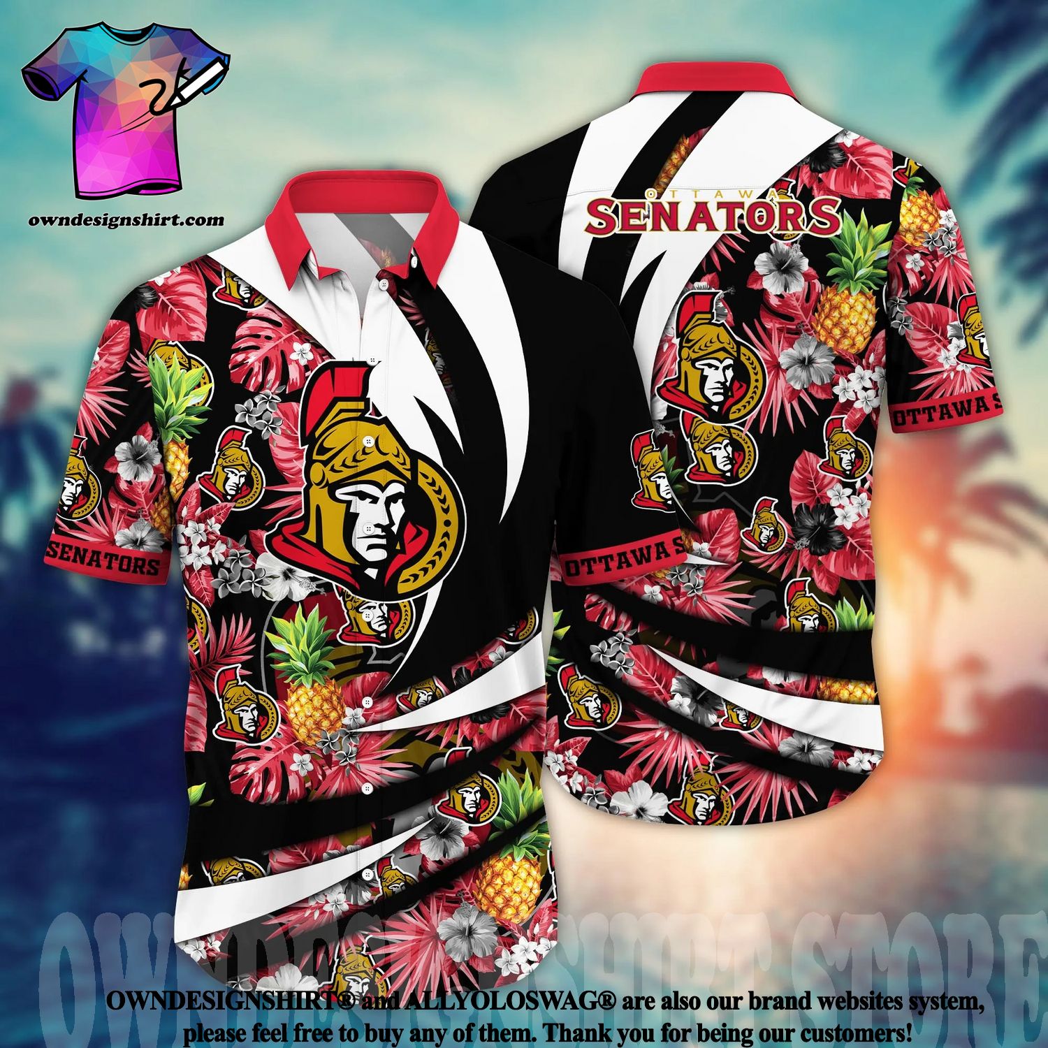 NHL Ottawa Senators Flowers Trending Style Special Design Button Funny  Hawaiian Shirt - Bring Your Ideas, Thoughts And Imaginations Into Reality  Today