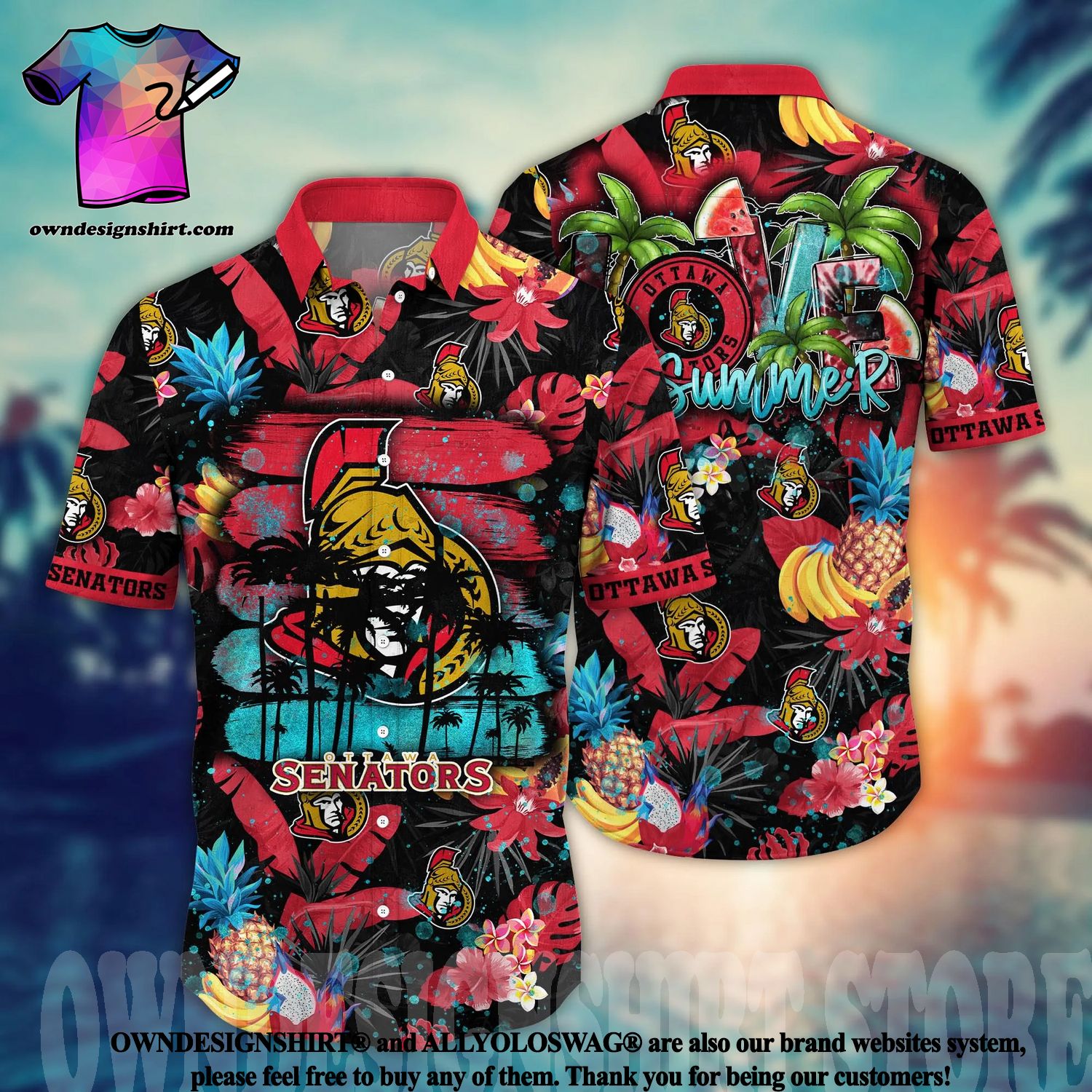 LIMITED] Ottawa Senators NHL Hawaiian Shirt And Shorts, New Collection For  This Summer