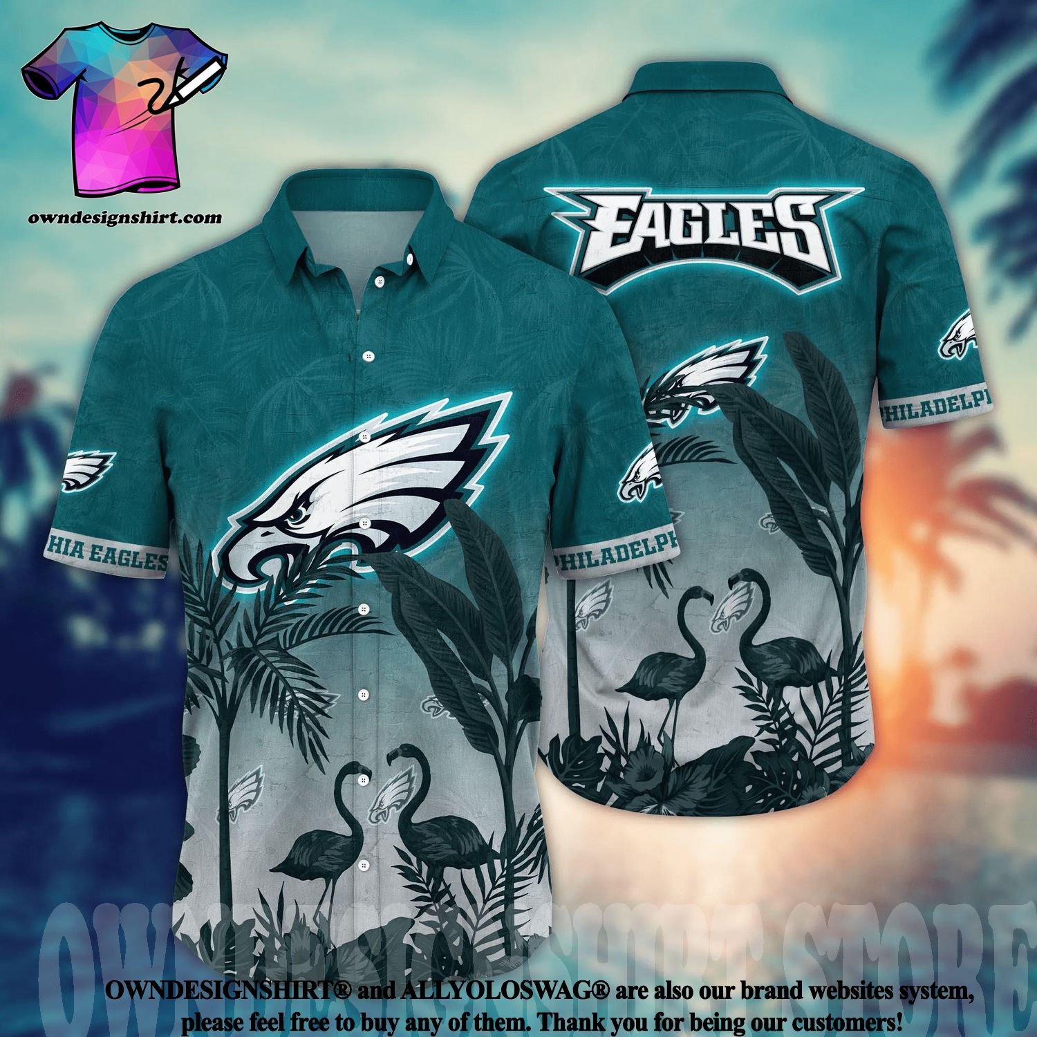 Philadelphia Eagles NFL Floral 3D Full Printed Hawaiian Shirt - Limotees