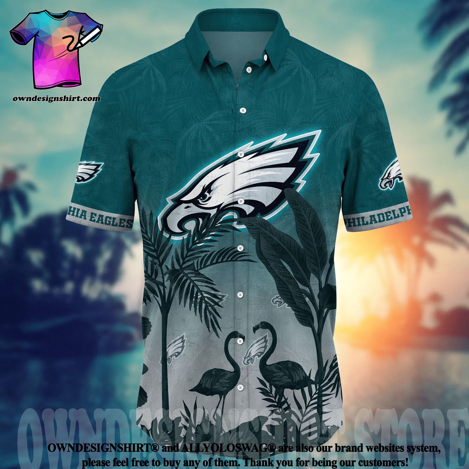 The best selling] Philadelphia Eagles NFL Floral 3D Hawaiian Shirt