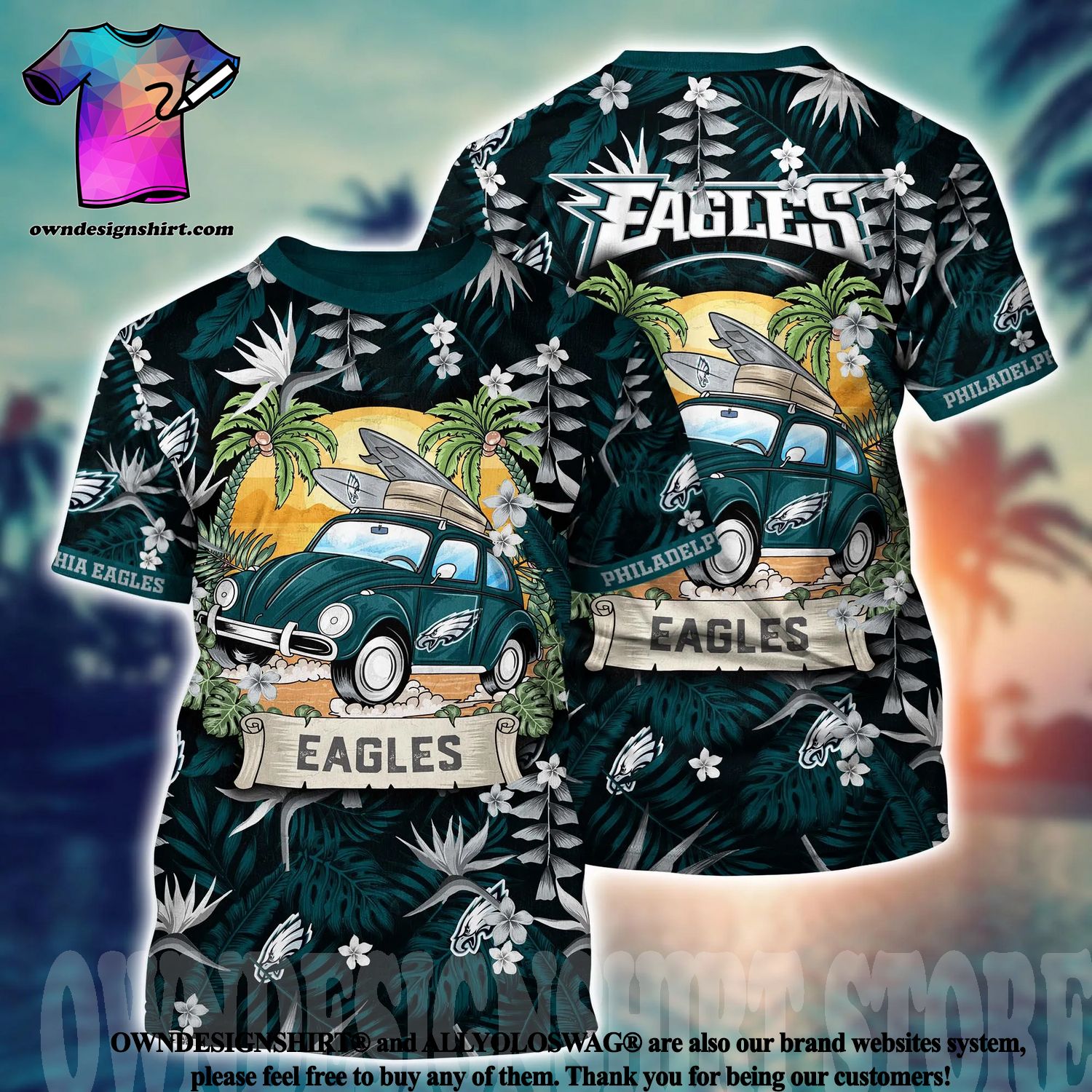 BEST Philadelphia Eagles NFL Hawaii Shirt Graphic Floral Printed