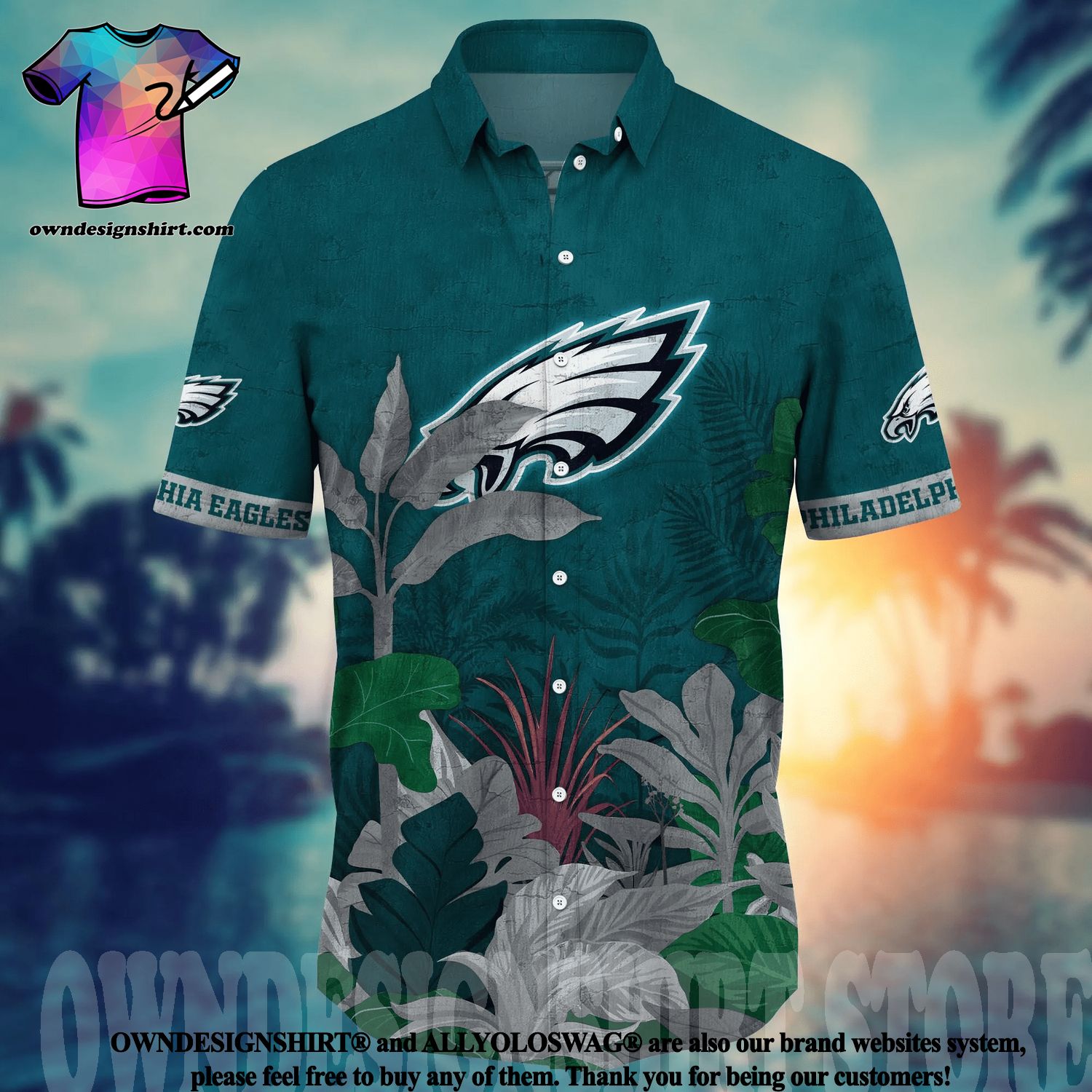 Philadelphia Eagles NFL Flower Full Printing Classic Hawaiian