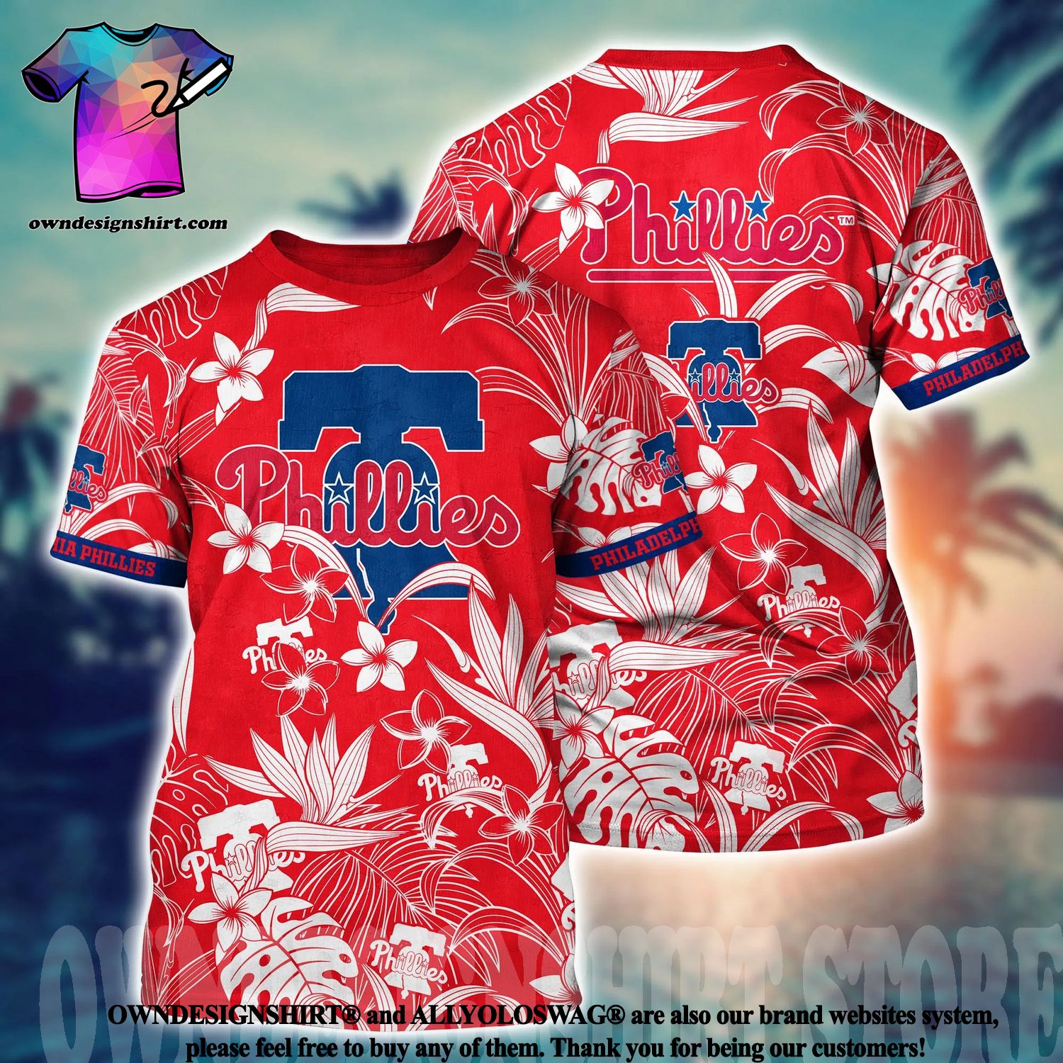 Philadelphia Phillies MLB Custom Name Habicus Palm Trees And Hawaii Symbol  Aloha Hawaiian Shirt