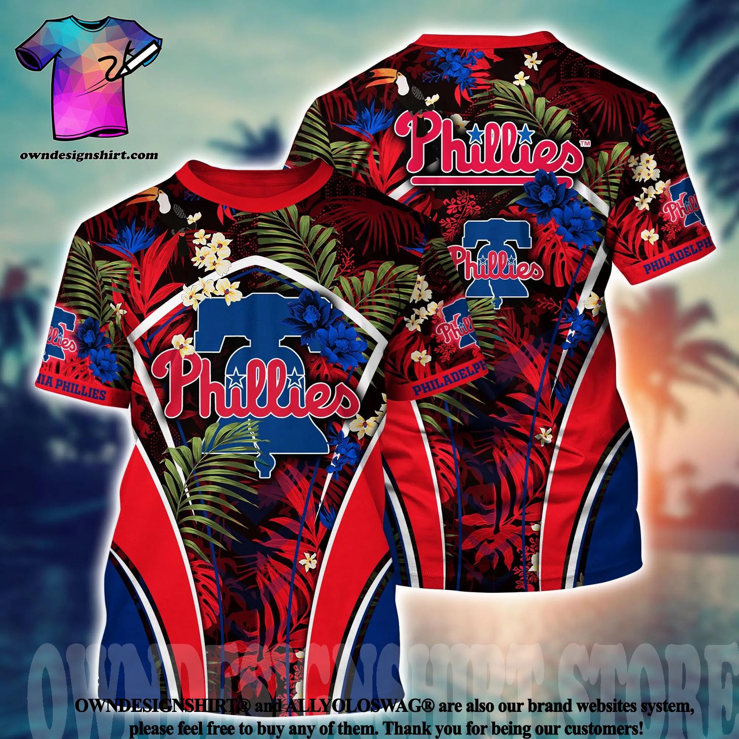 hiladelphia Phillies MLB Flower 3D Full Printing Hawaiian Shirt - Limotees