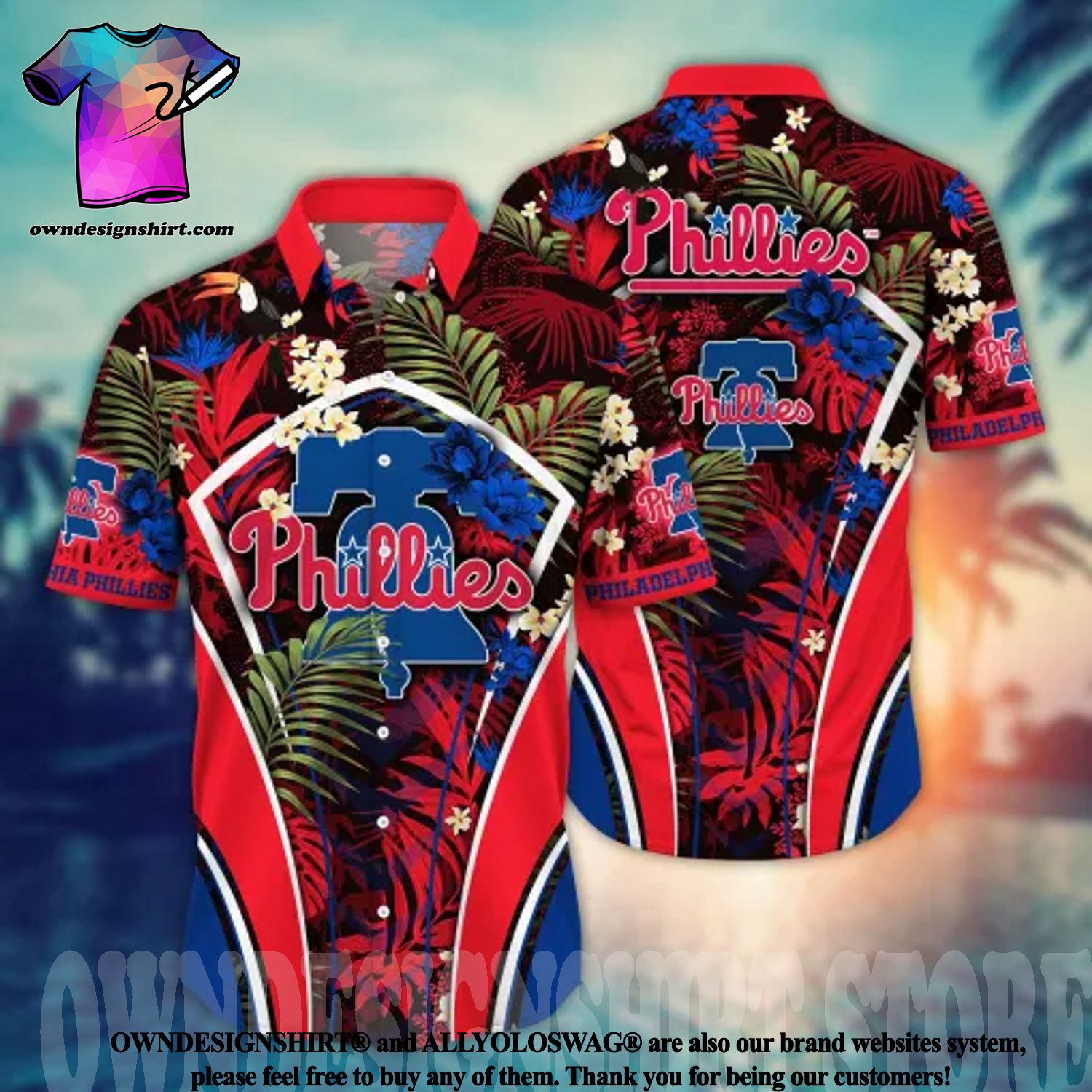 The best selling] Philadelphia Phillies MLB Floral Tropical All Over Print  Unisex Hawaiian Shirt