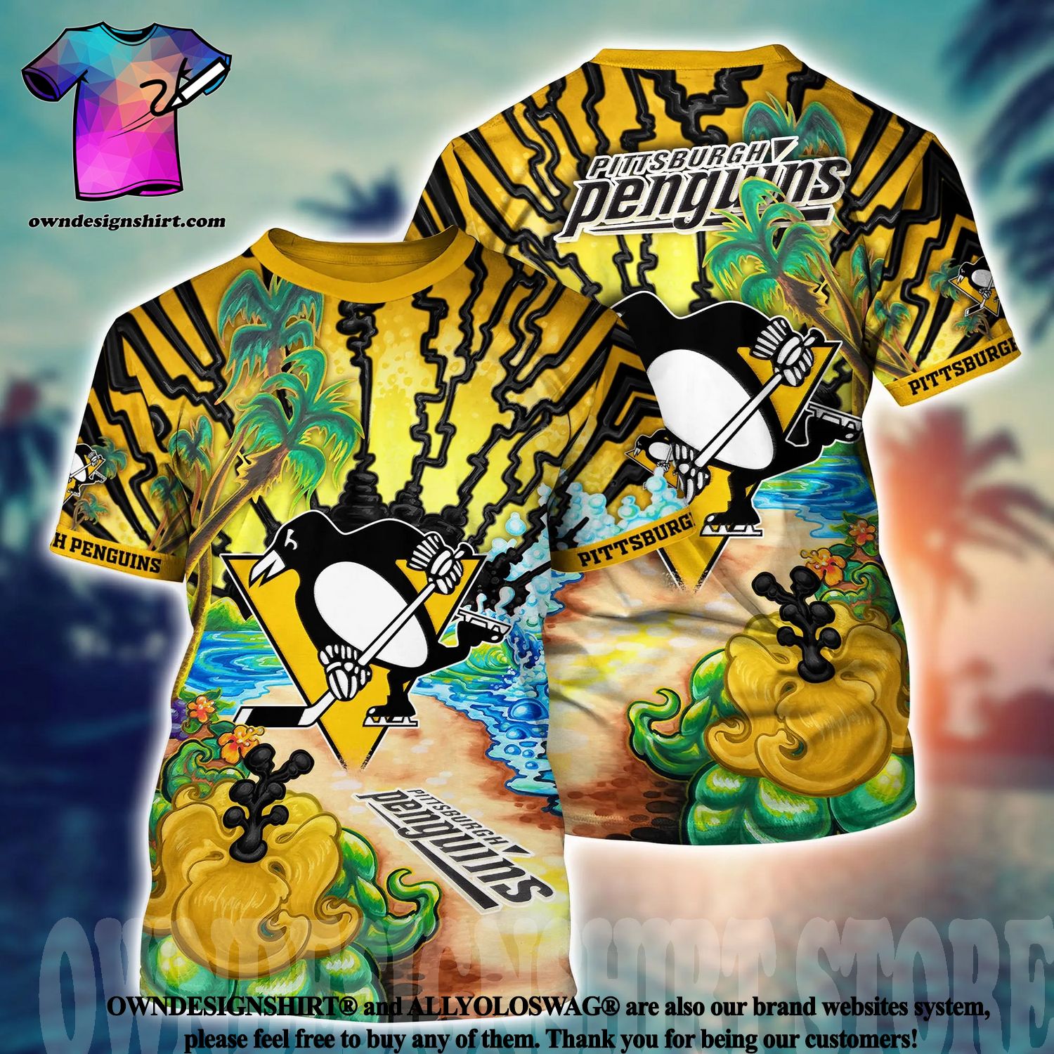 The best selling] Pittsburgh Penguins NHL Floral Classic All Over Print  Hawaiian Shirt