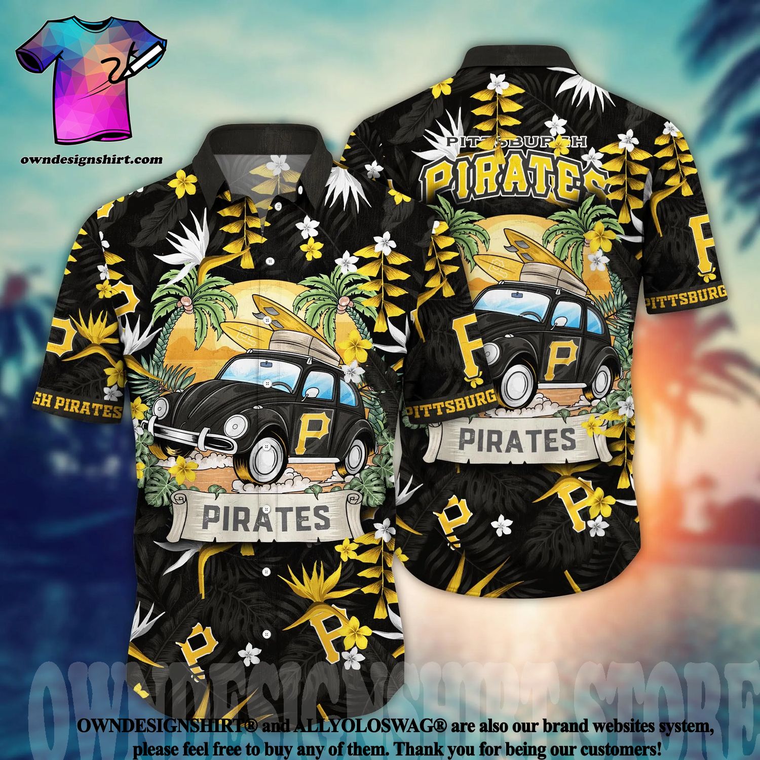 Pittsburgh Pirates Hawaiian 3D Shirt, Flowers Pattern Summer