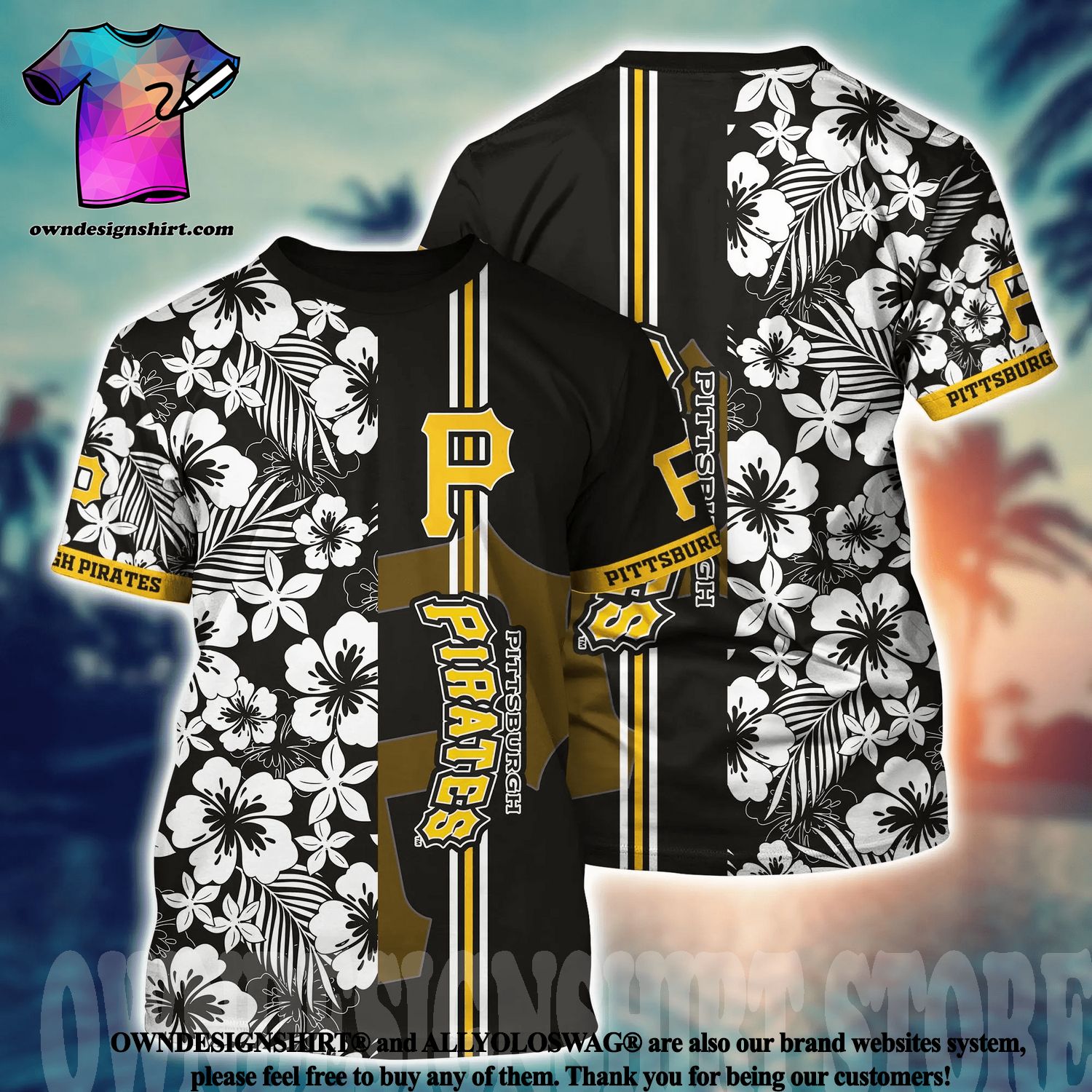 Pittsburgh Pirates Hawaiian 3D Shirt, Flowers Pattern Summer