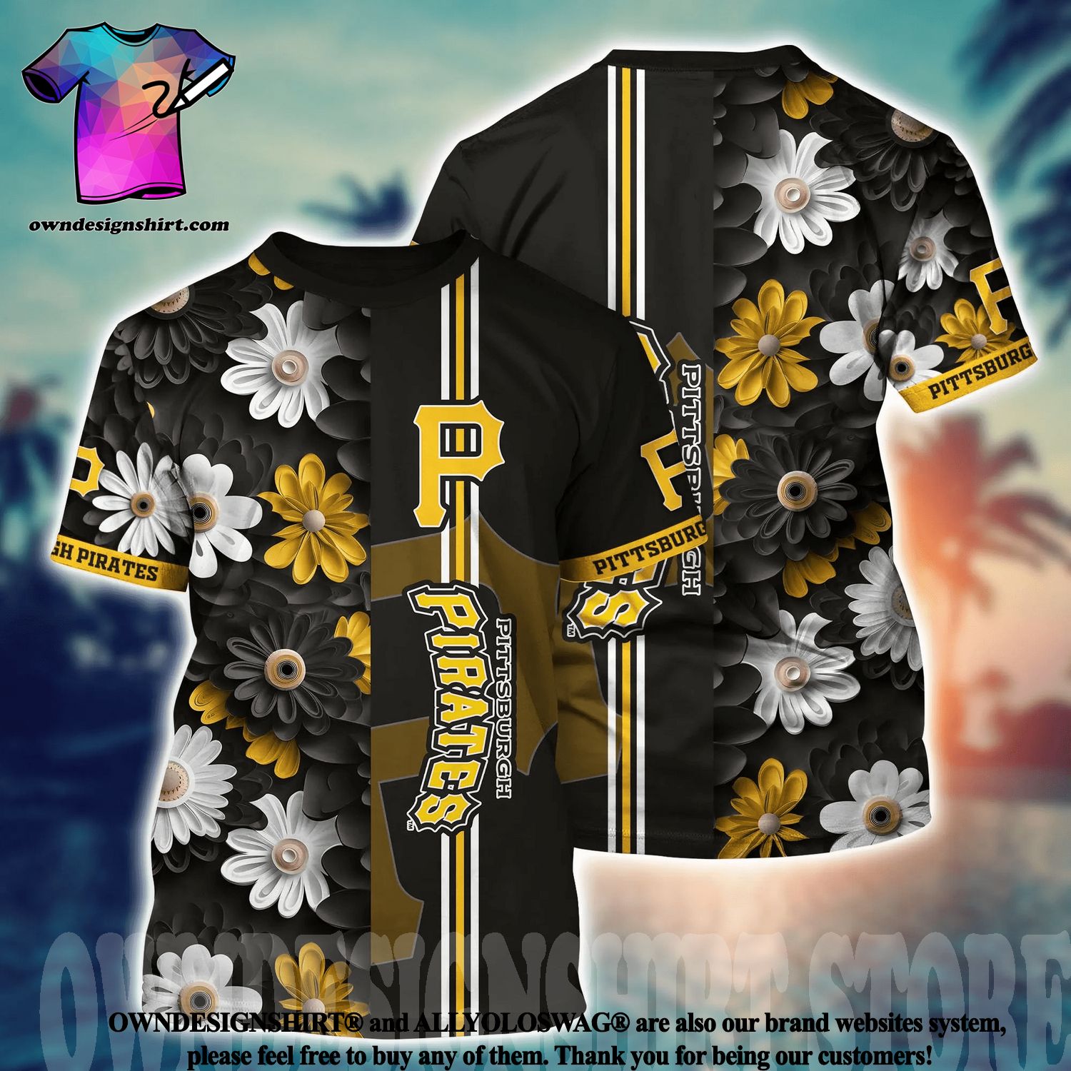 MLB Pittsburgh Pirates Logo Hawaii Baseball Jersey Shirt For Fans