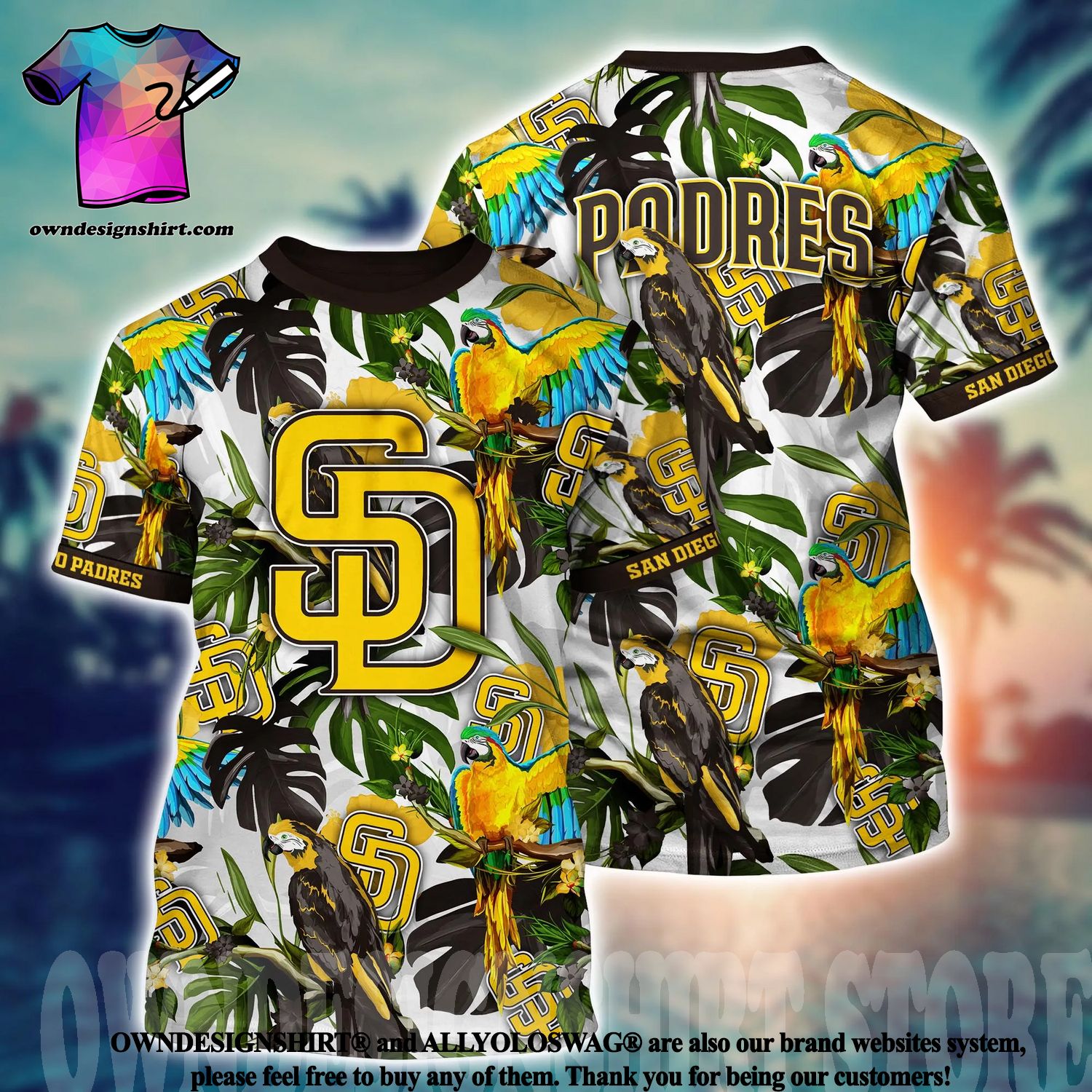 San Diego Padres MLB Flower All Over Print 3D Hawaiian Shirt - Limotees