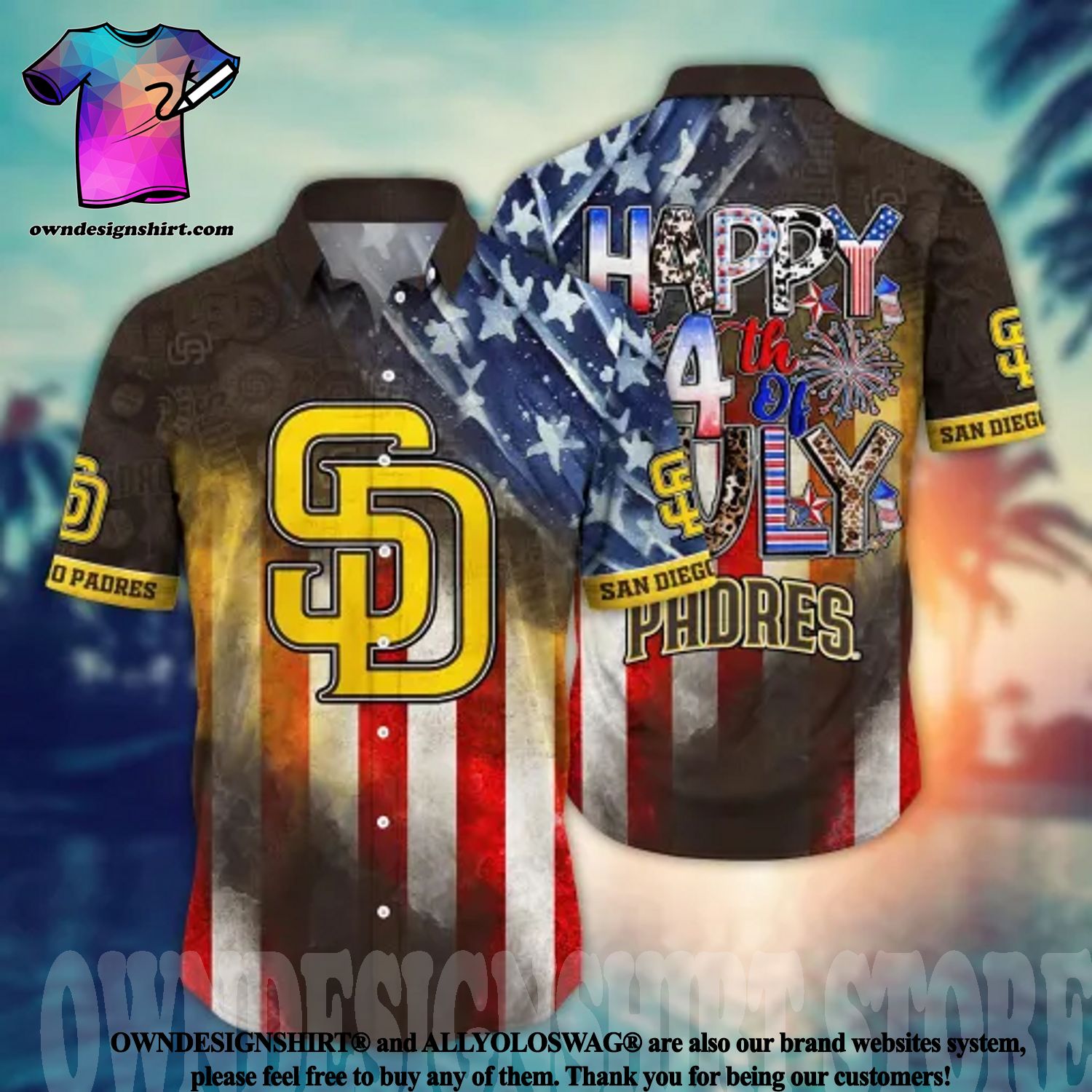 San Diego Padres New Era 4th of July Jersey T-Shirt - Navy