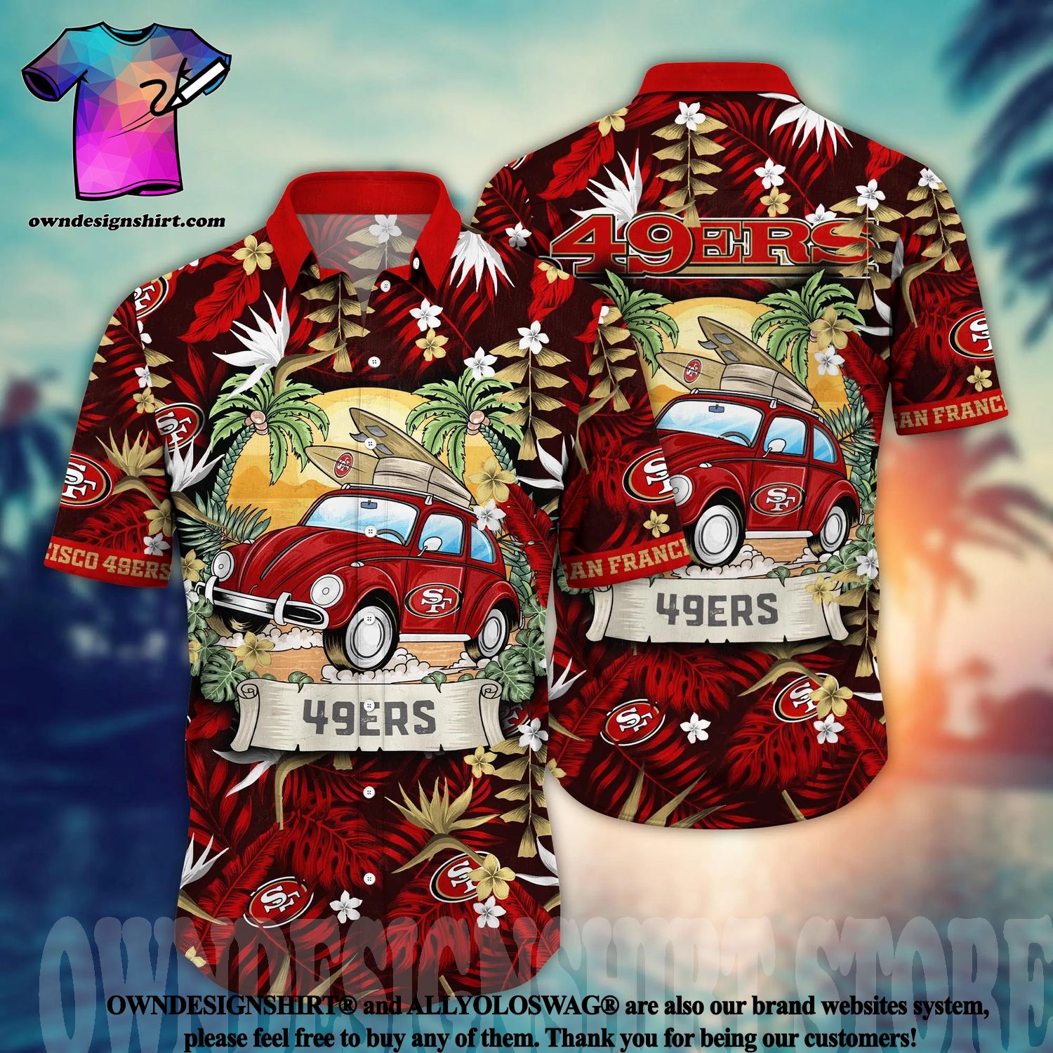 NFL San Francisco 49ers 3D Hawaiian Shirt Tropical Flower Print For Men And  Women - Banantees