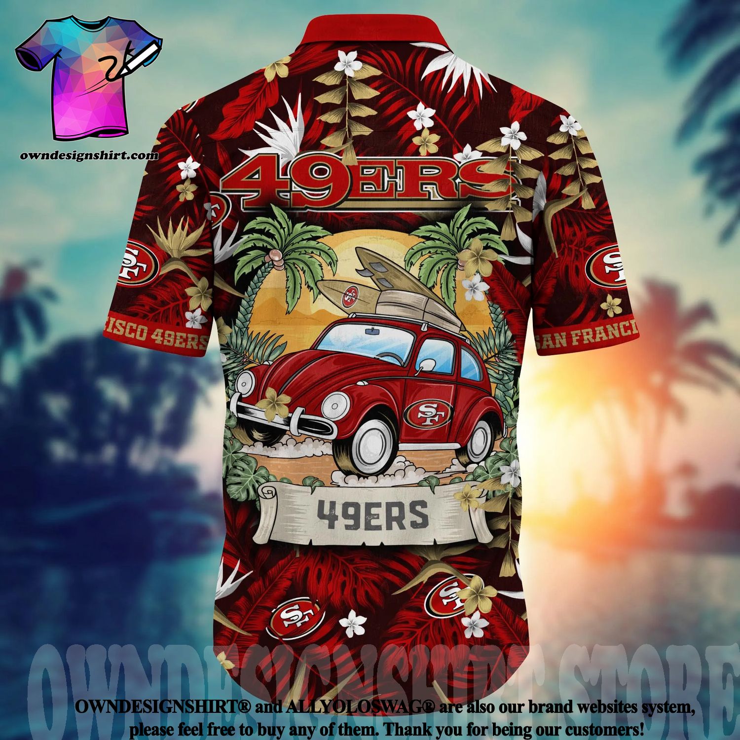 San Francisco 49ers NFL Flower Hawaiian Shirt Football Fans Shirt -  Banantees