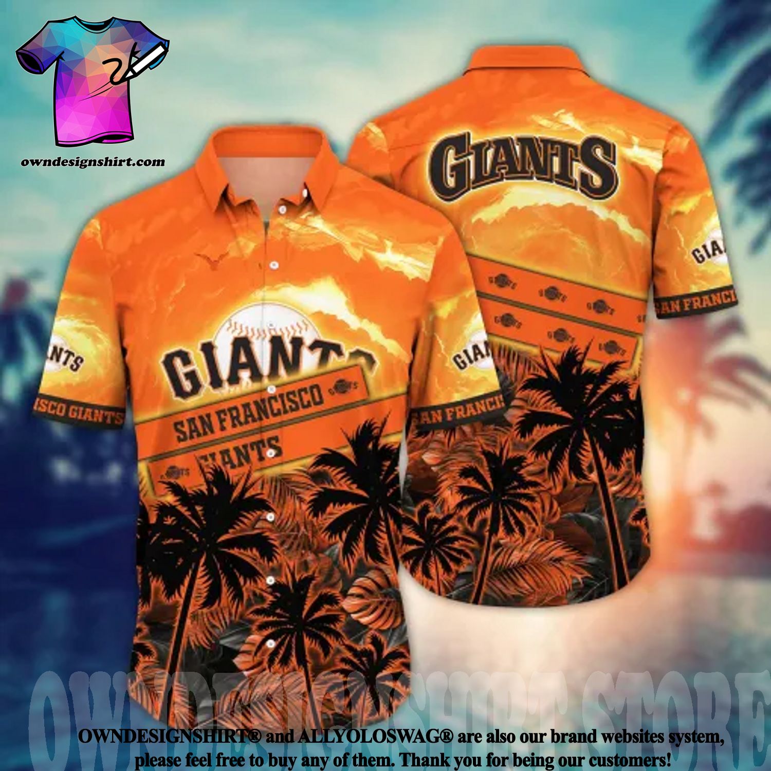 San Francisco Giants MLB Mens Floral Button Up Shirt