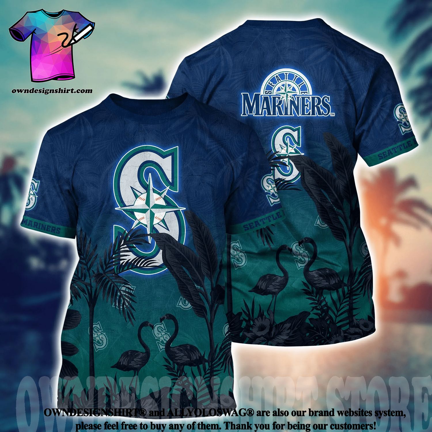 Seattle Mariners MLB Flower Unisex All Over Printed Hawaiian Shirt