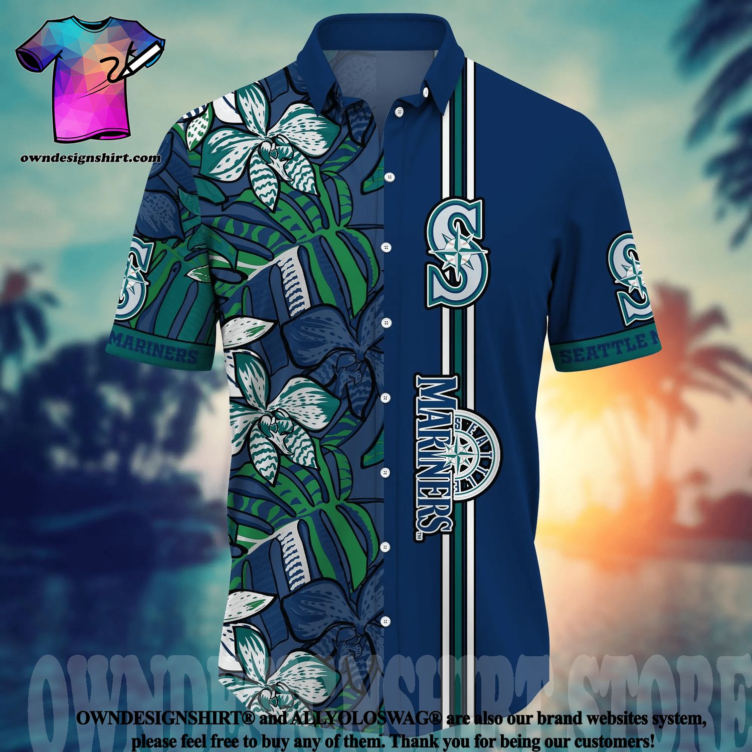 The best selling] Seattle Mariners MLB Floral All Over Print