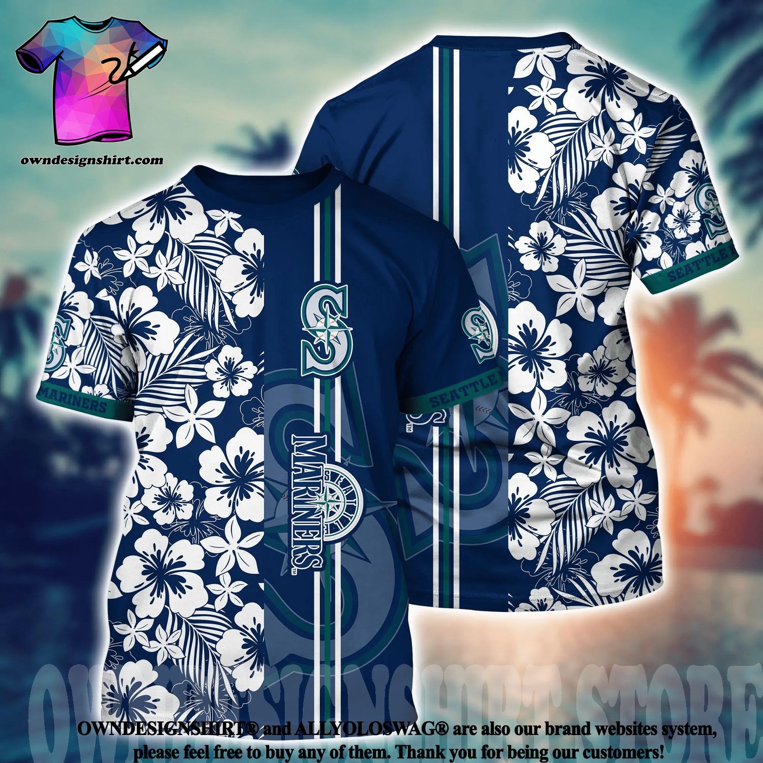 The best selling] Seattle Mariners MLB Flower Classic Hawaiian Shirt