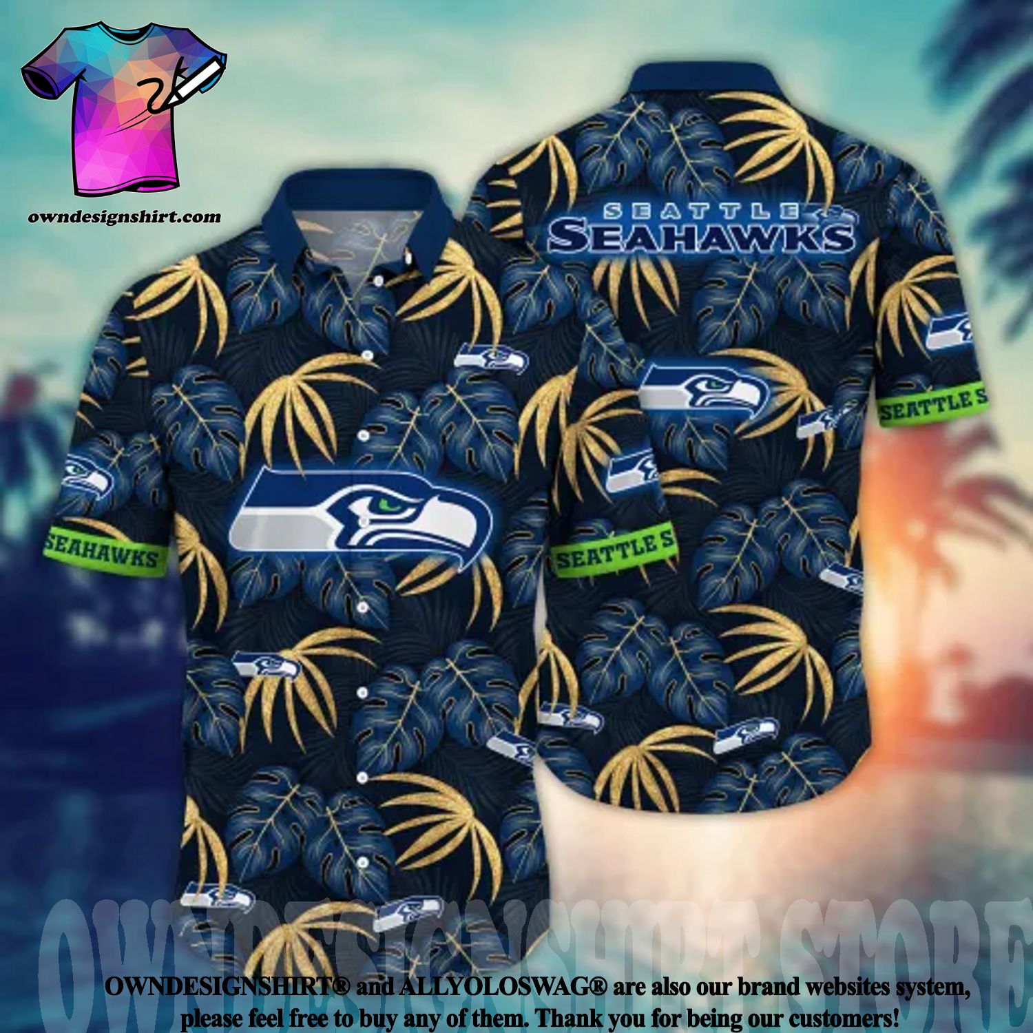 Seattle Seahawks Flowers Hawaiian Shirt