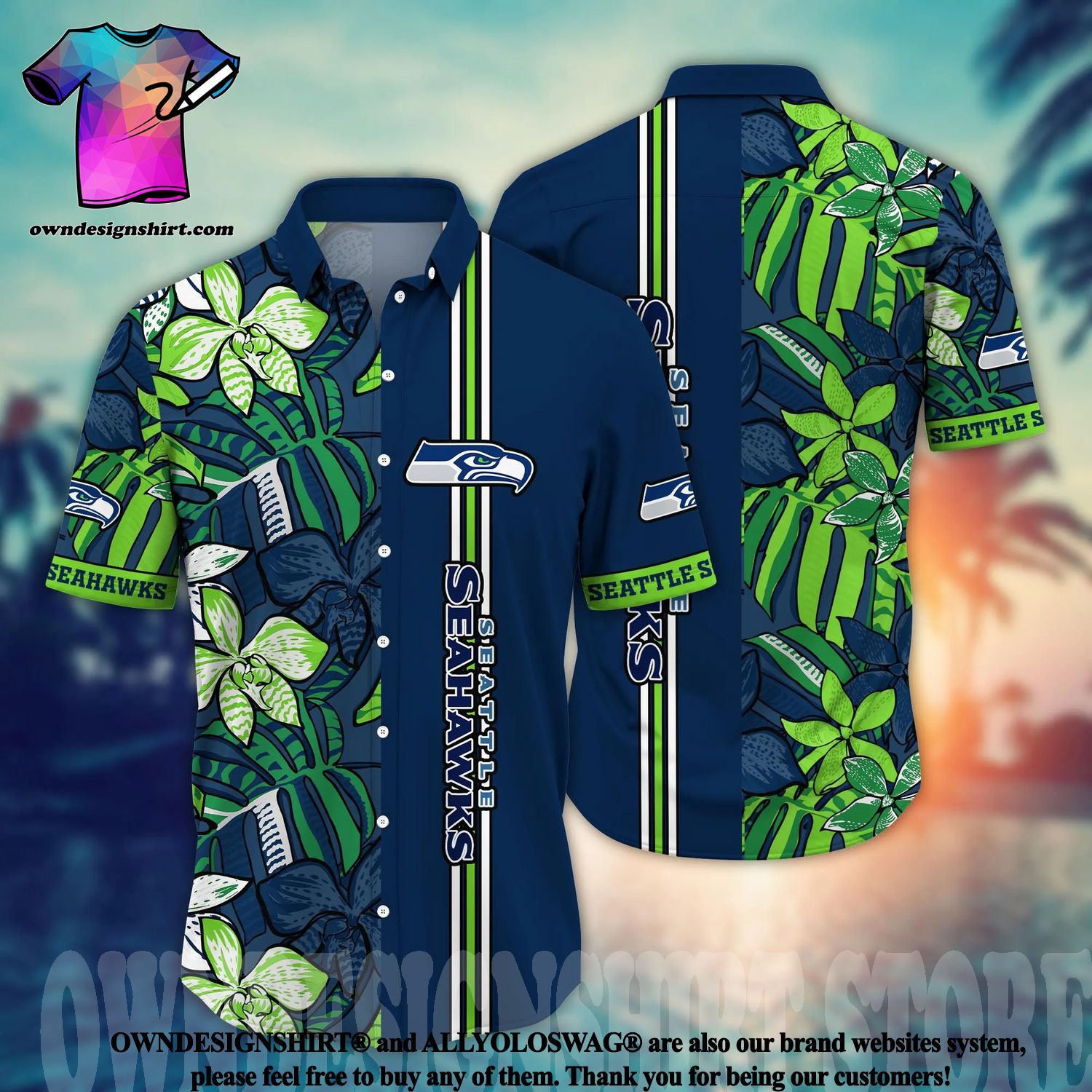 Seattle Seahawks NFL Us Flag Hawaiian Shirt Custom Summer Aloha