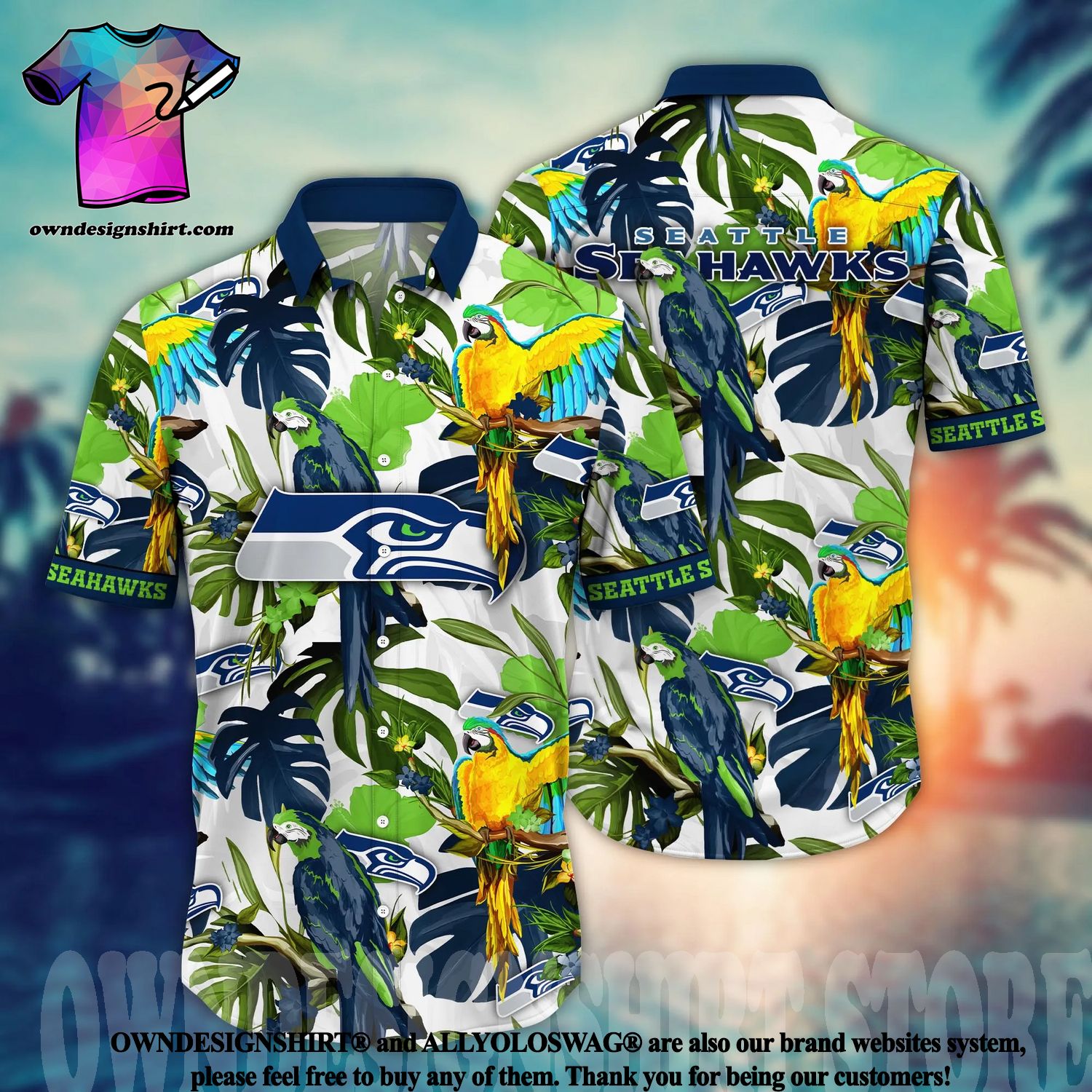 Seattle Seahawks Mens Floral Shirt