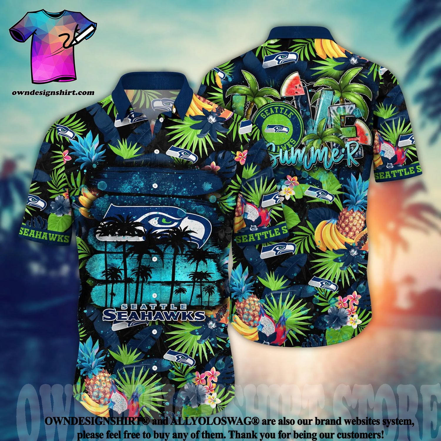 Seattle Seahawks NFL Us Flag Hawaiian Shirt Custom Summer Aloha Shirt -  Trendy Aloha