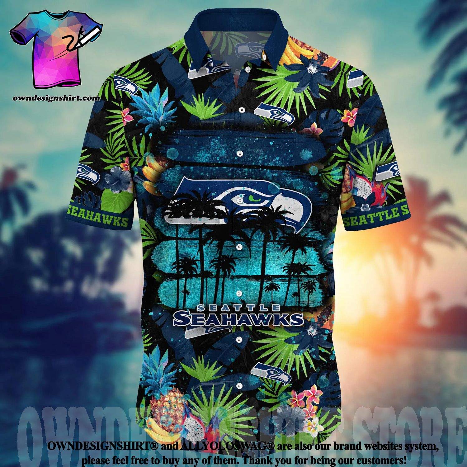 Seattle Seahawks Hawaiian Shirt NFL Football Print Personalized