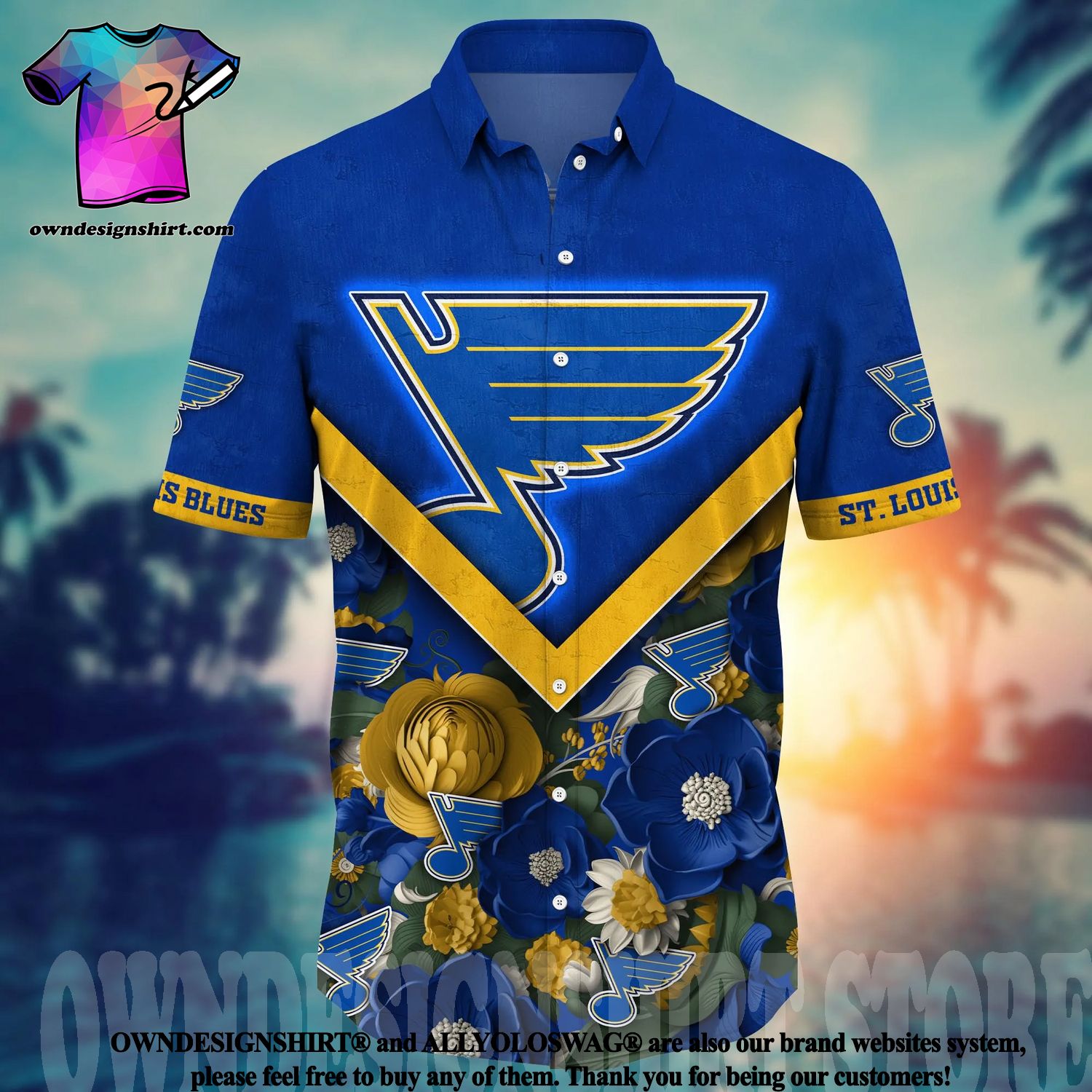 St Louis Blues NHL Flower Full Printing Classic Hawaiian Shirt