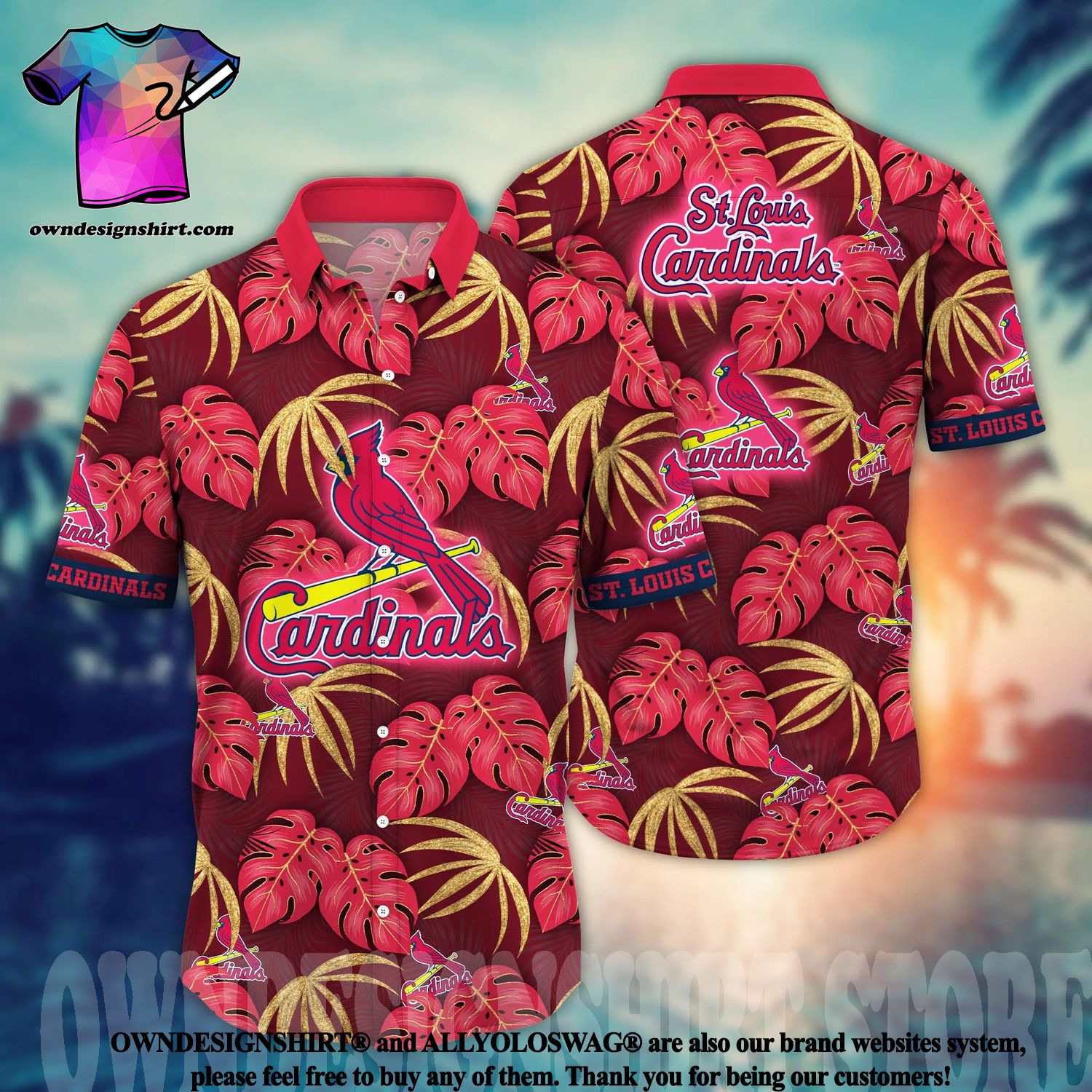 St Louis Cardinals MLB Mens Floral Hawaiian Shirt - Banantees