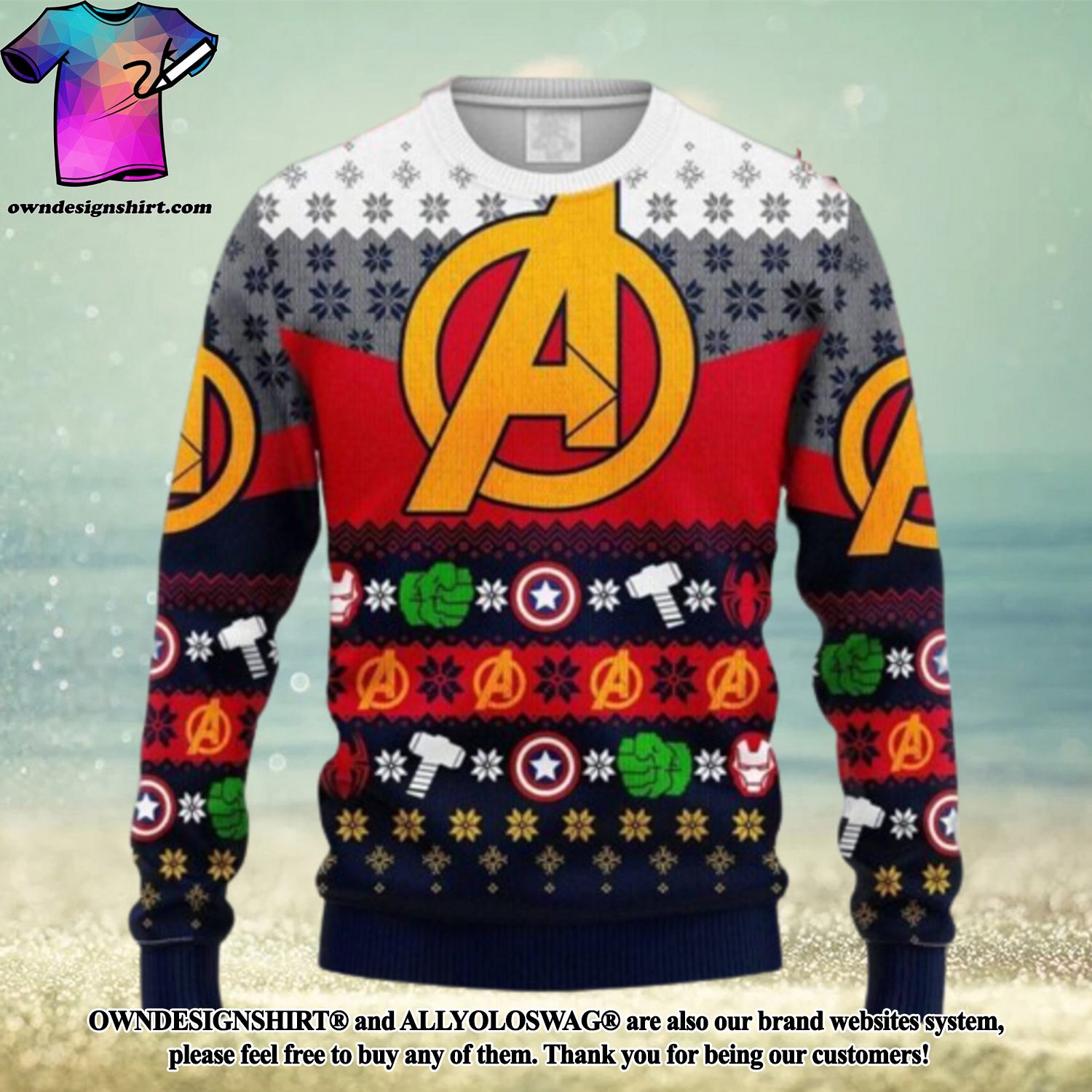 [The best selling] Avengers Team Ugly Christmas Sweater