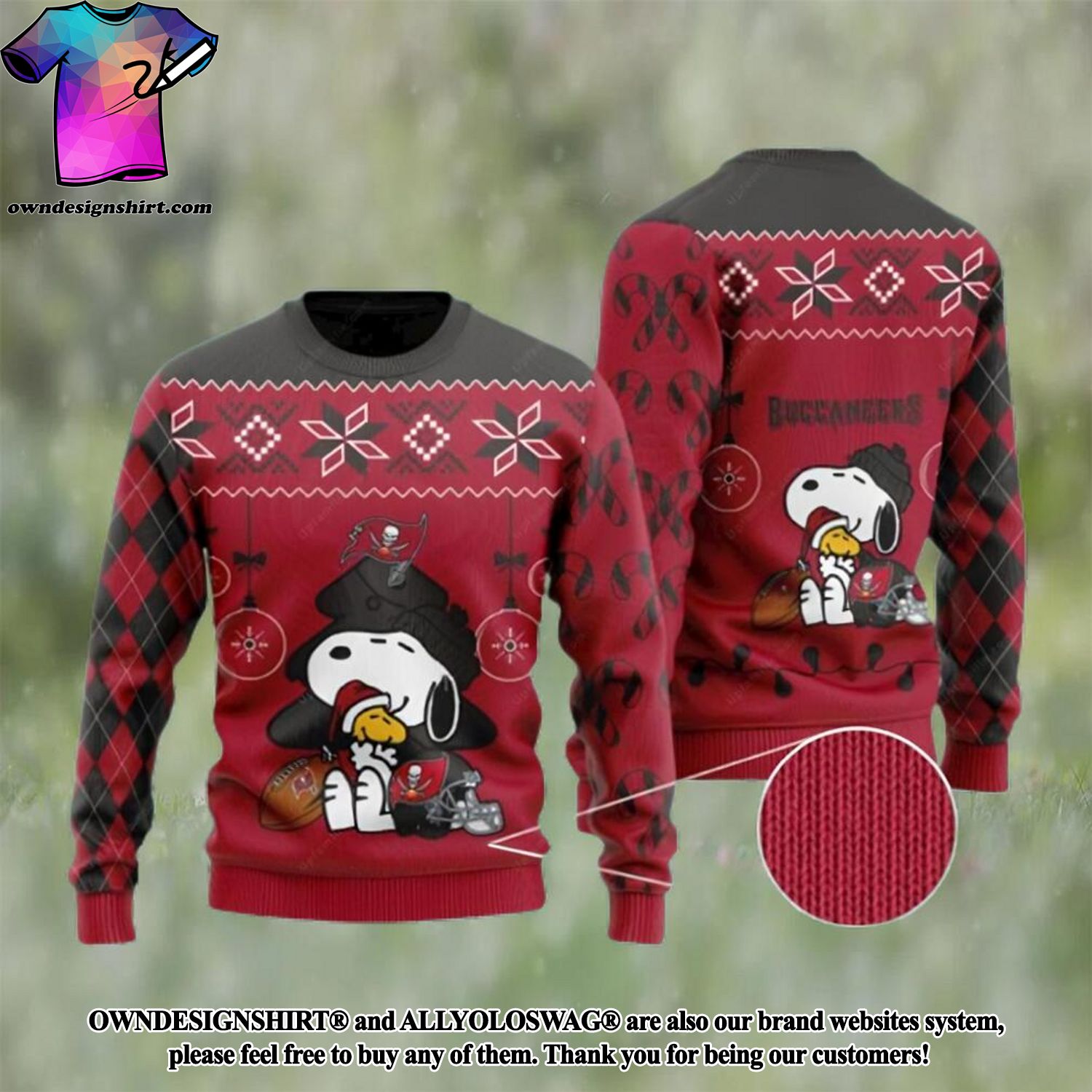 Charlie Brown Tampa Bay Buccaneers Ugly Christmas Sweater